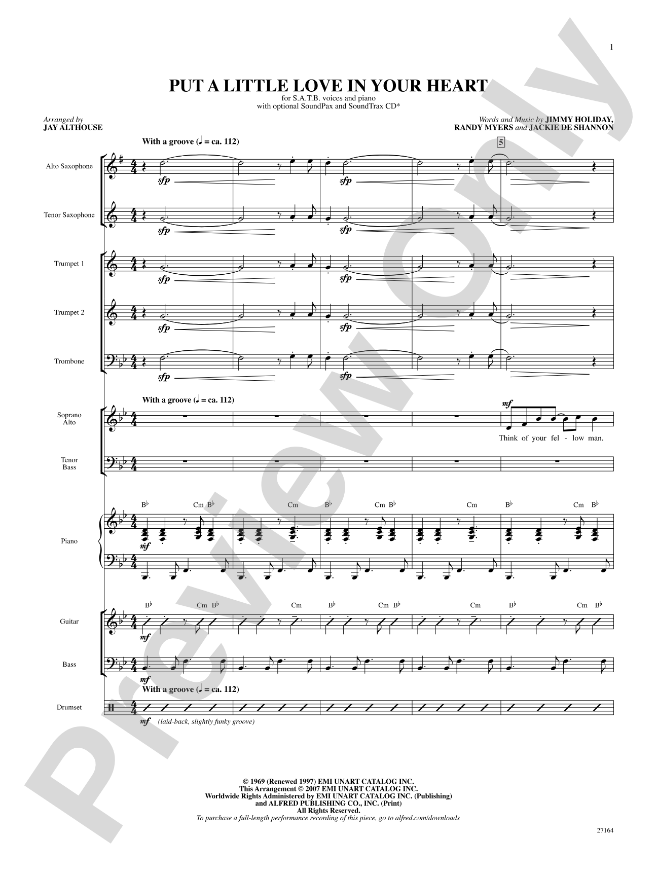 Put a Little Love in Your Heart: Choral SoundPax