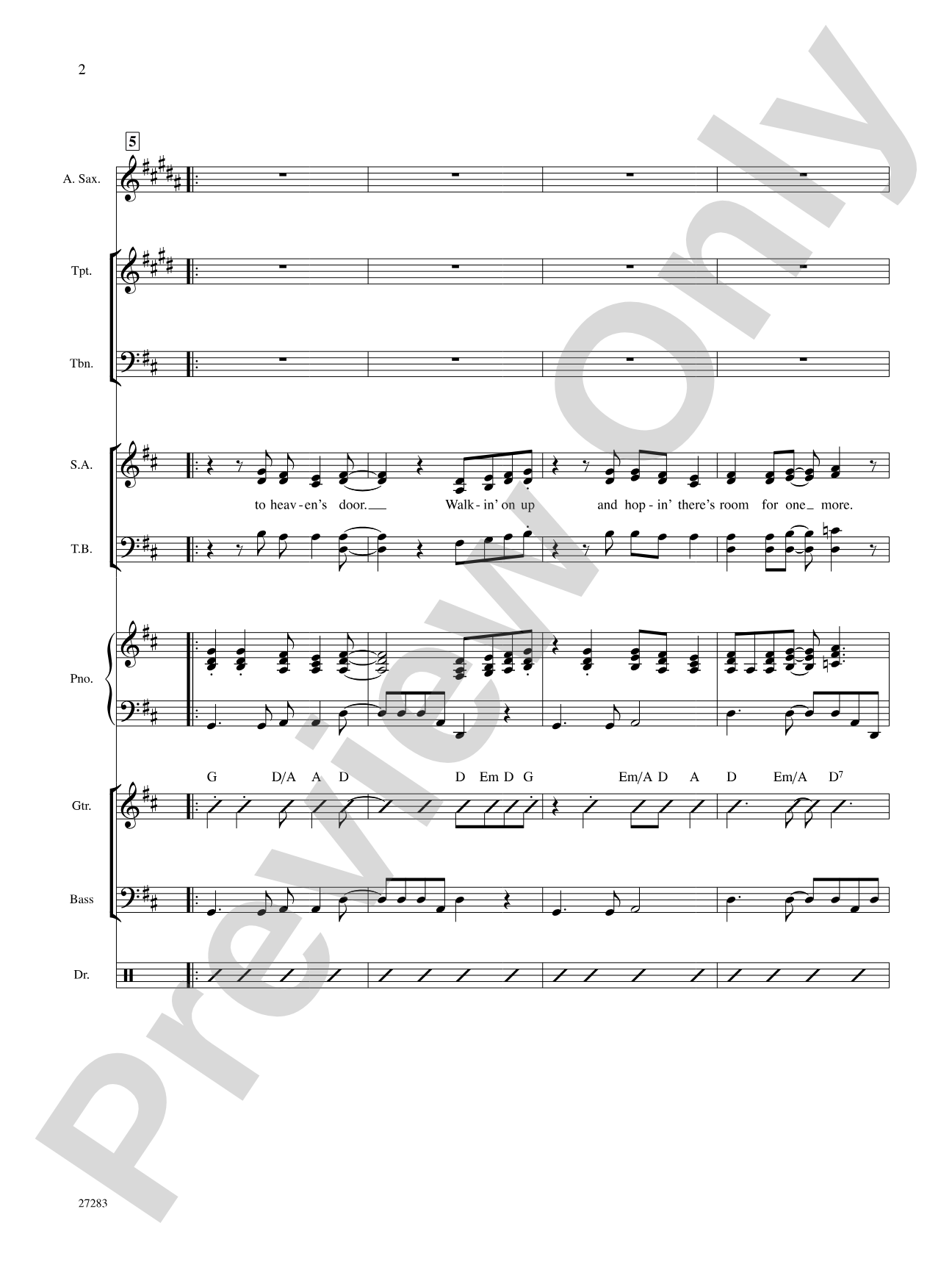 Walkin' On Up (To Heaven's Door): Choral SoundPax