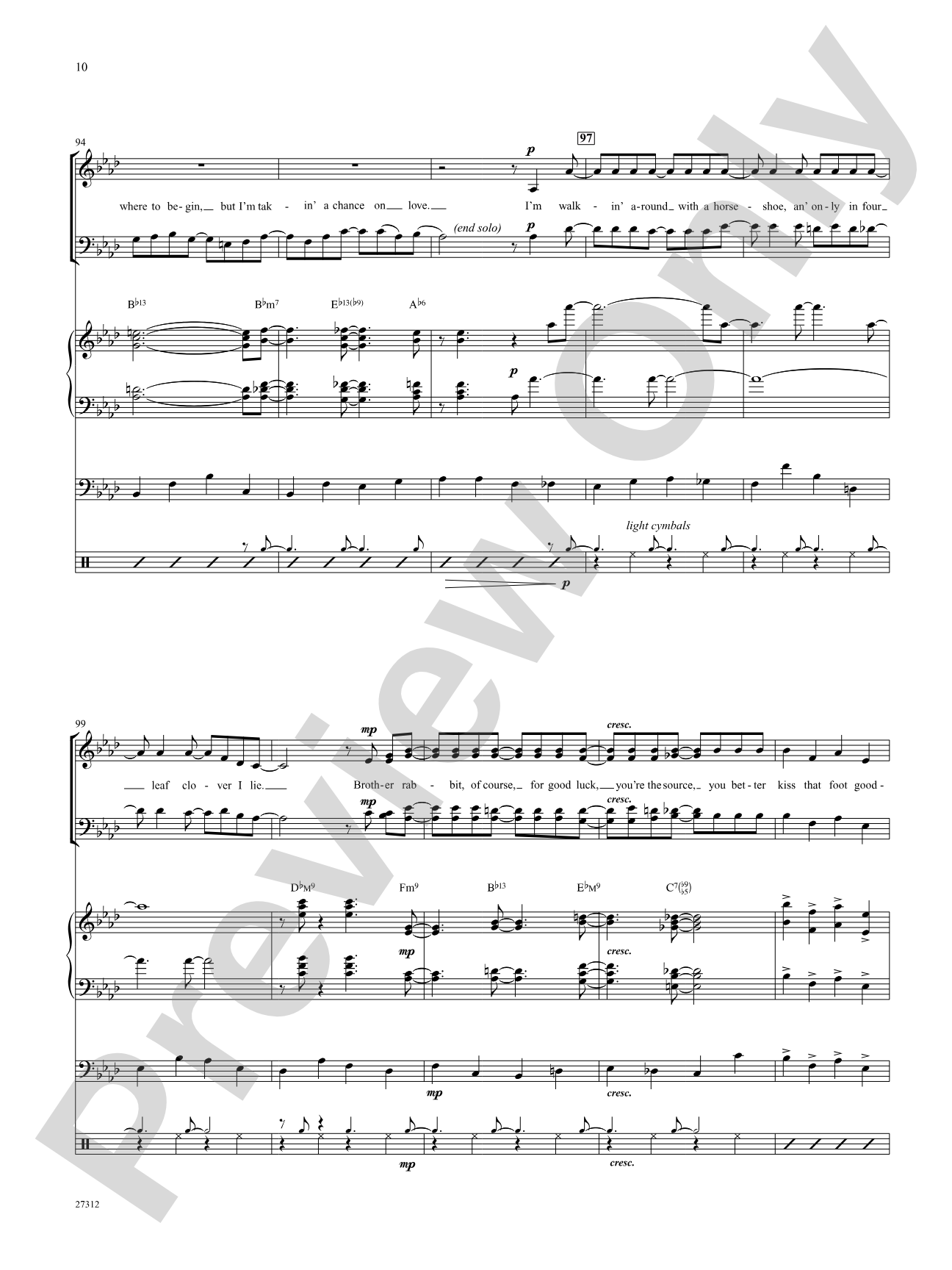 Taking a Chance on Love: Score: Choral SoundPax