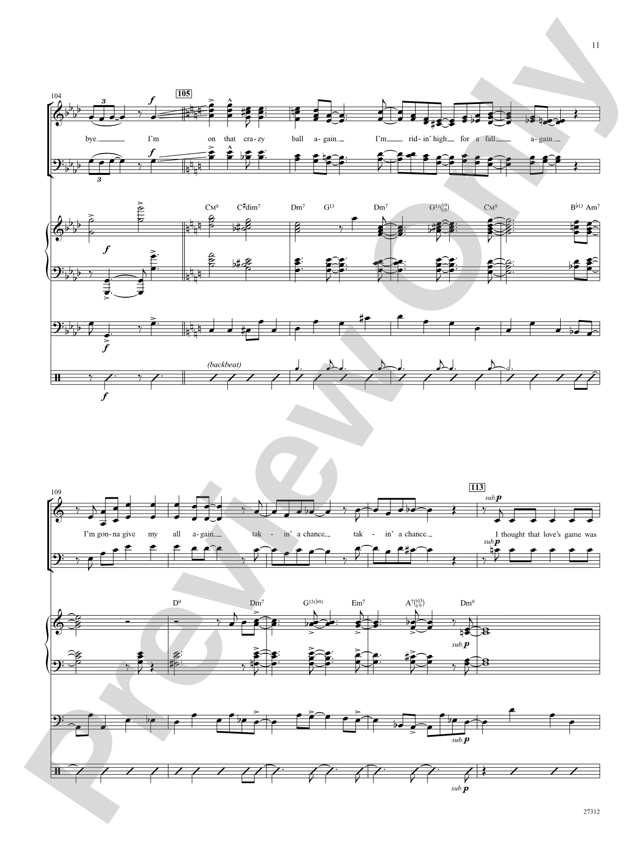 Taking a Chance on Love: Score: Choral SoundPax