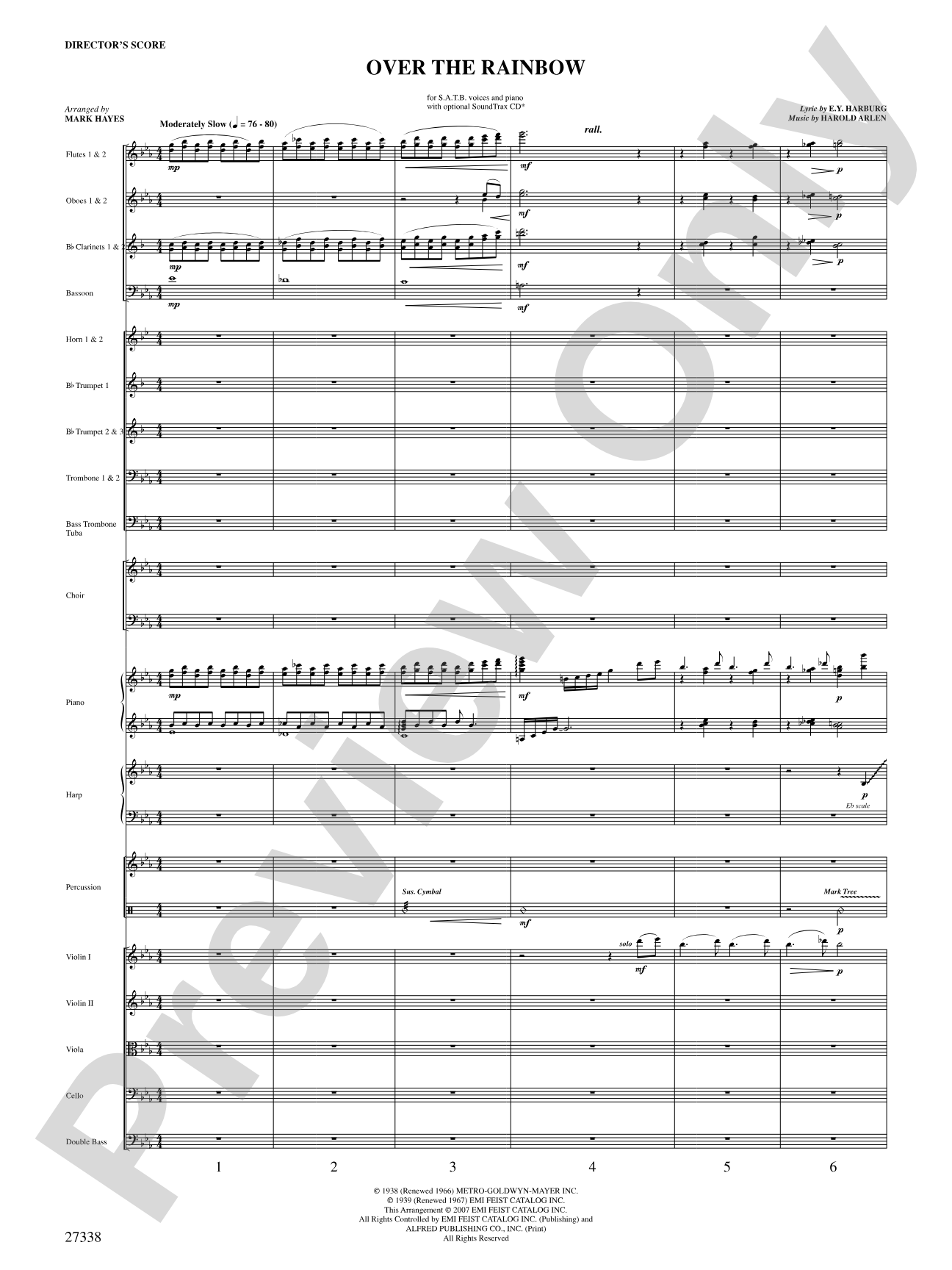 Over the Rainbow (from the musical The Wizard of Oz): Choral SoundPax