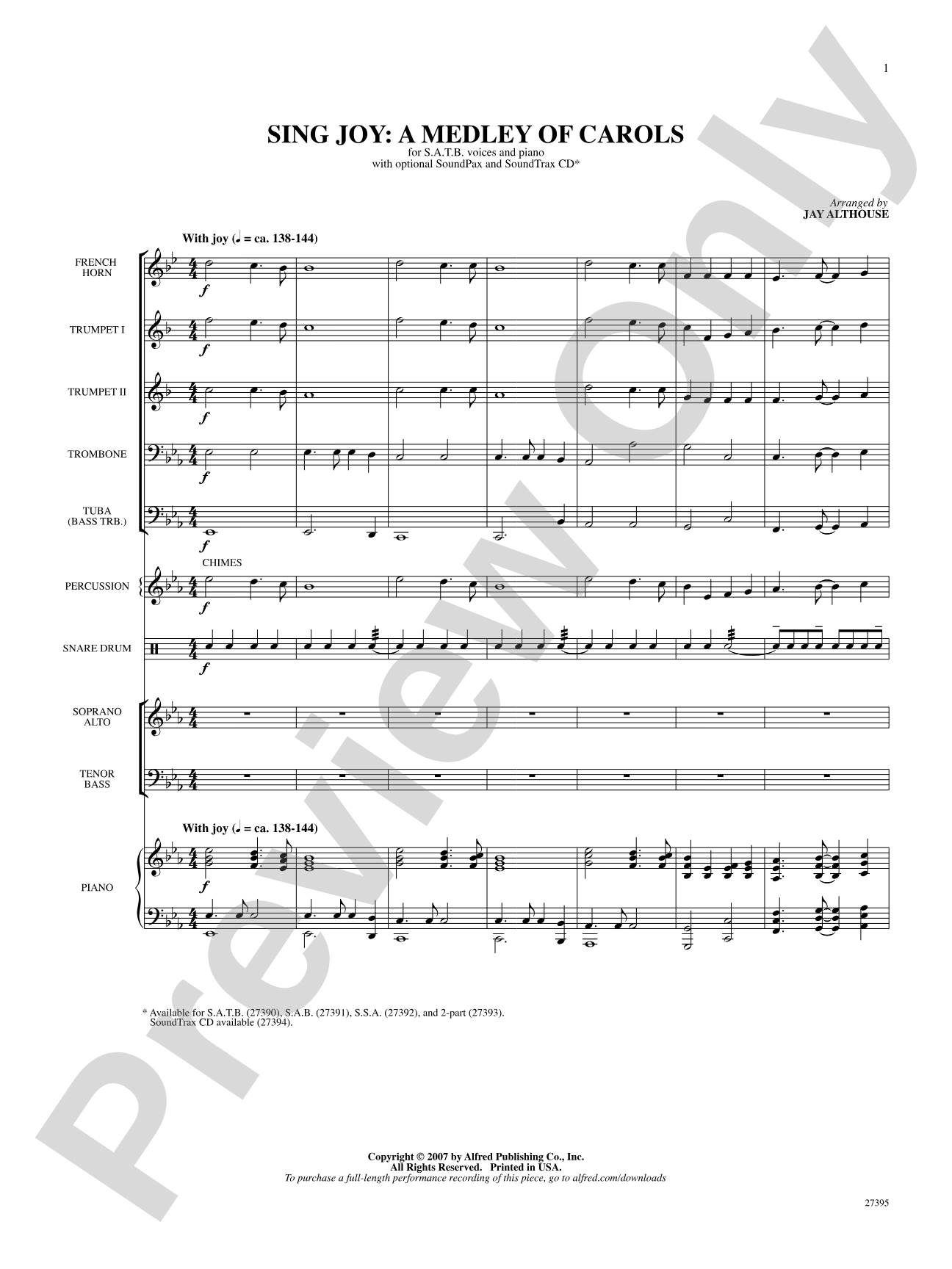 Sing Joy: A Medley of Carols: Choral SoundPax