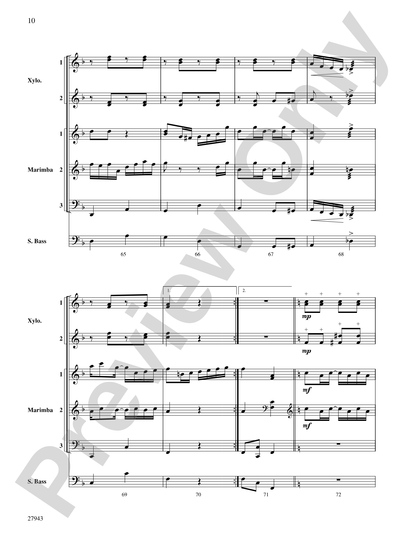 The Entertainer: Percussion Ensemble Conductor Score & Parts