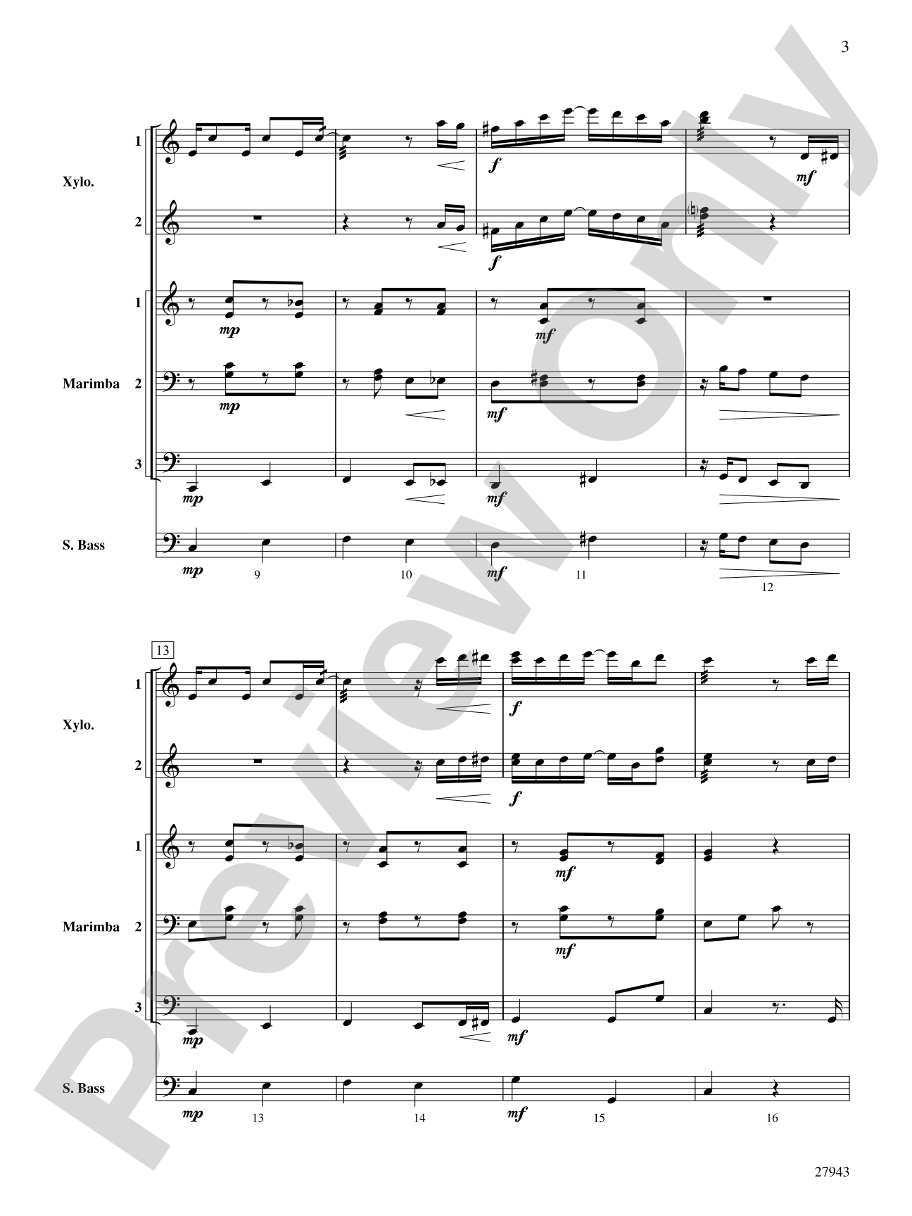 The Entertainer: Percussion Ensemble Conductor Score & Parts