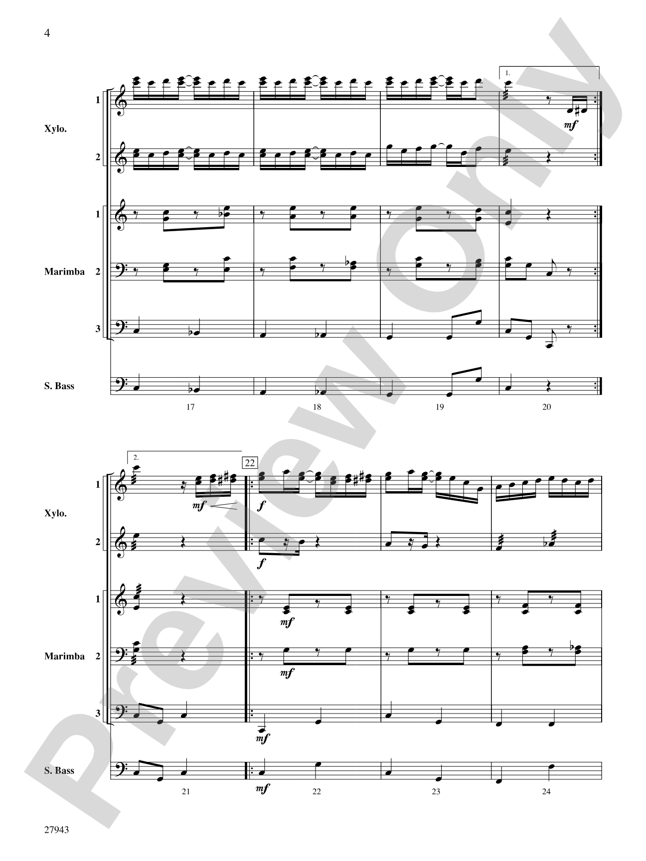 The Entertainer: Percussion Ensemble Conductor Score & Parts
