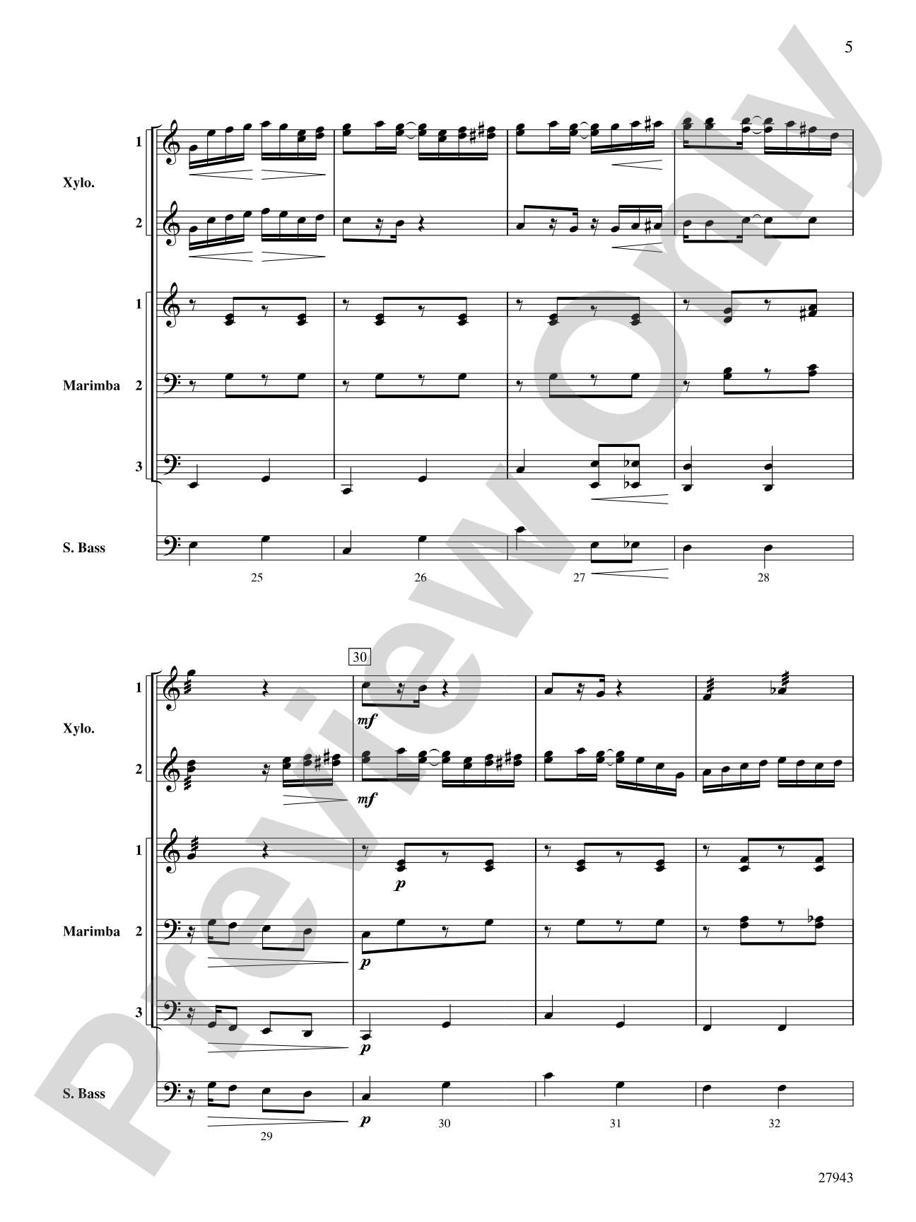 The Entertainer: Percussion Ensemble Conductor Score & Parts