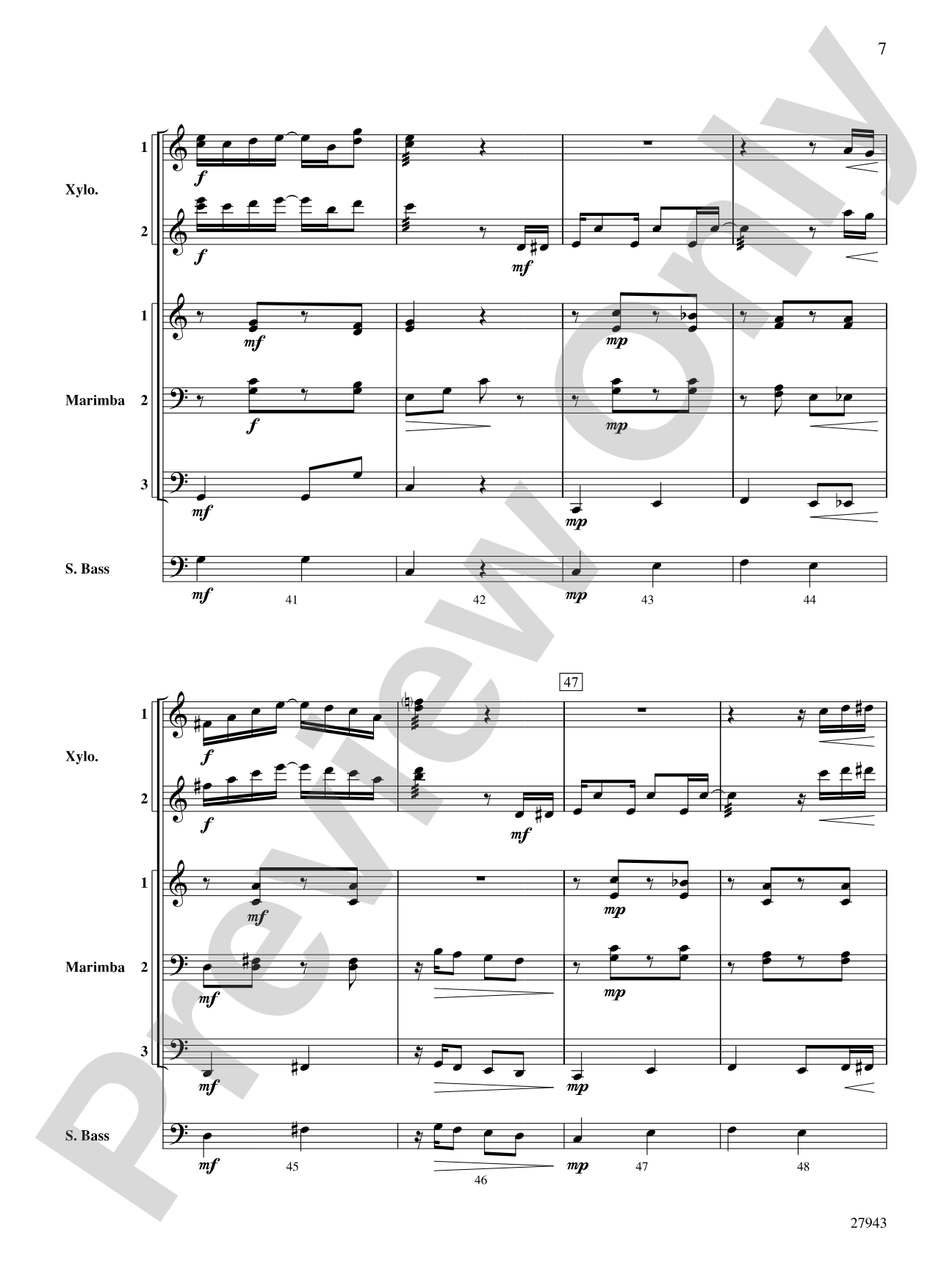 The Entertainer: Percussion Ensemble Conductor Score & Parts