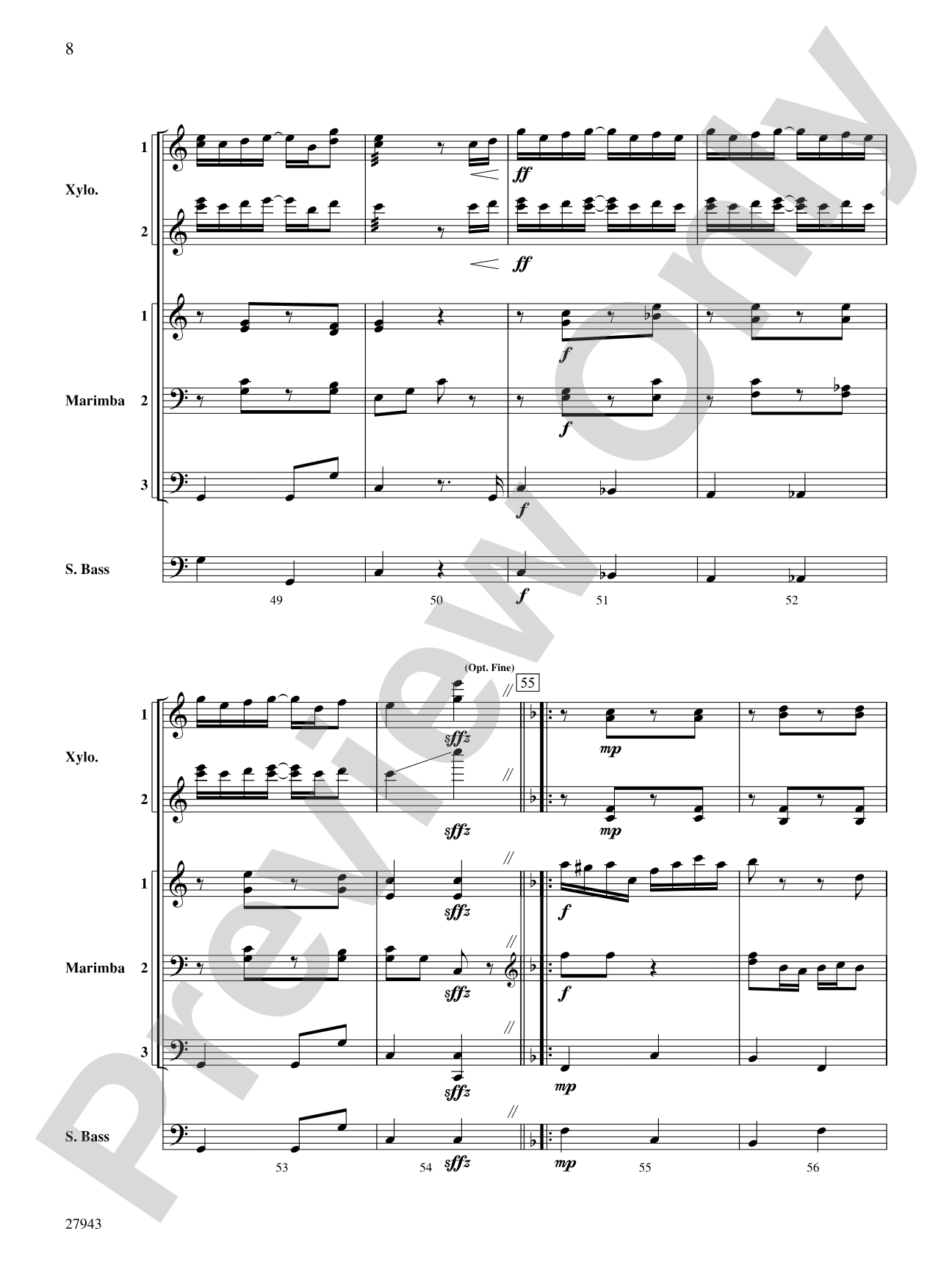 The Entertainer: Percussion Ensemble Conductor Score & Parts