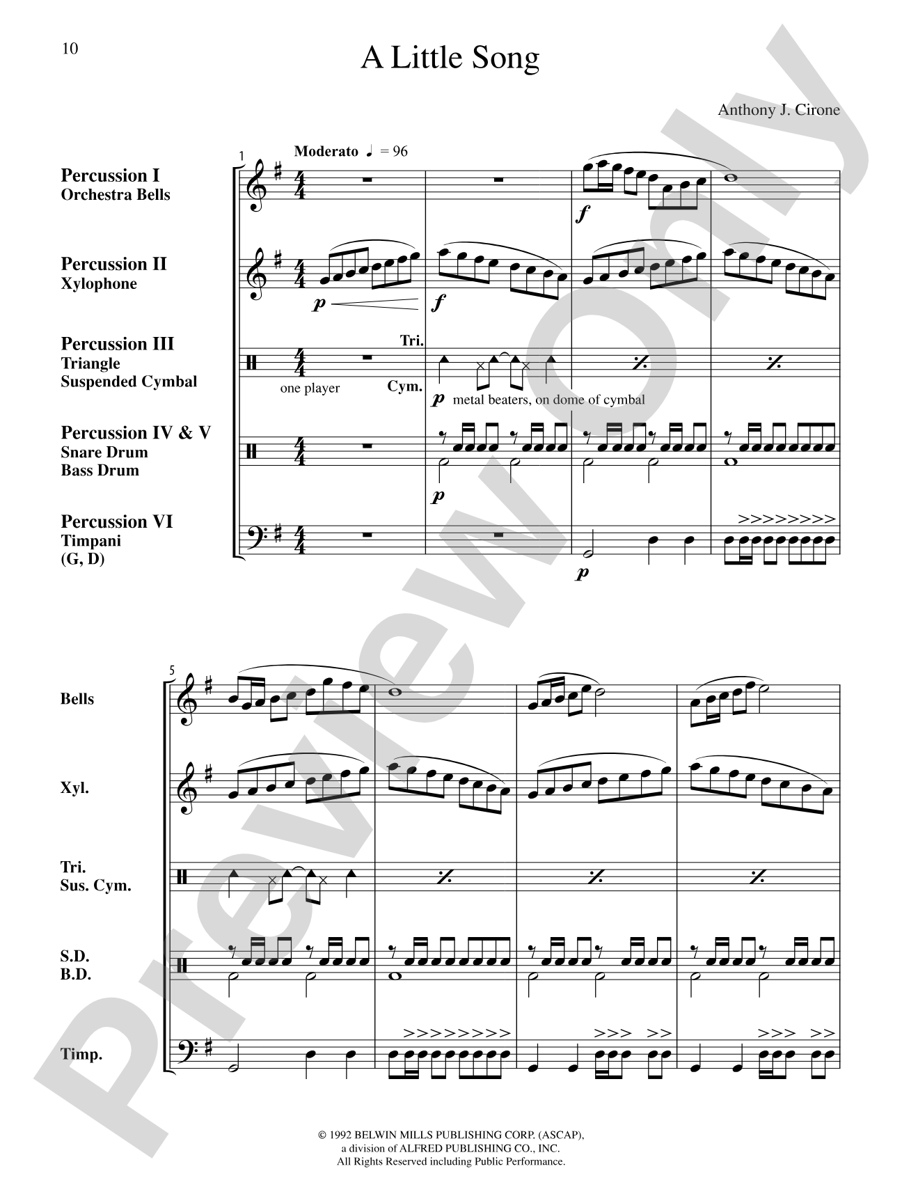 The Anthony J. Cirone Intermediate Percussion Ensemble Collection: Percussion Ensemble Conductor Score & Parts