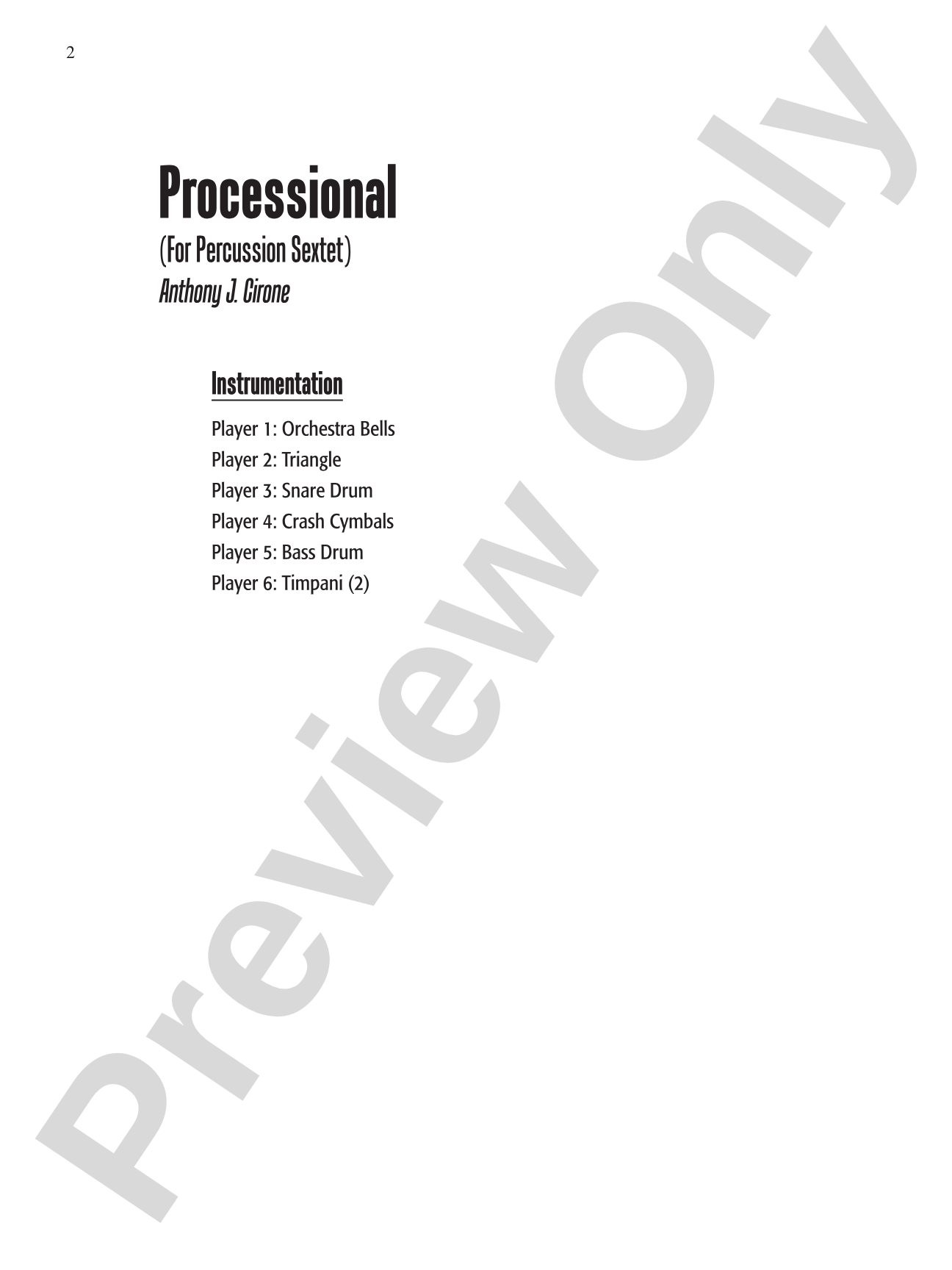 The Anthony J. Cirone Intermediate Percussion Ensemble Collection: Percussion Ensemble Conductor Score & Parts