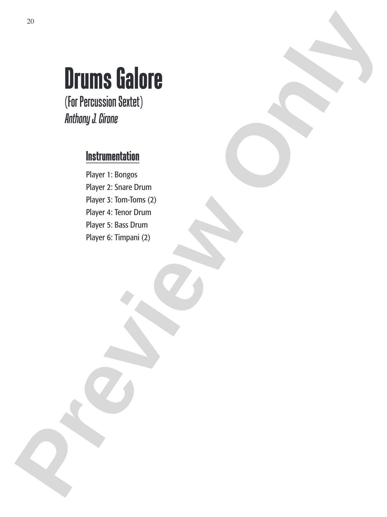The Anthony J. Cirone Intermediate Percussion Ensemble Collection: Percussion Ensemble Conductor Score & Parts