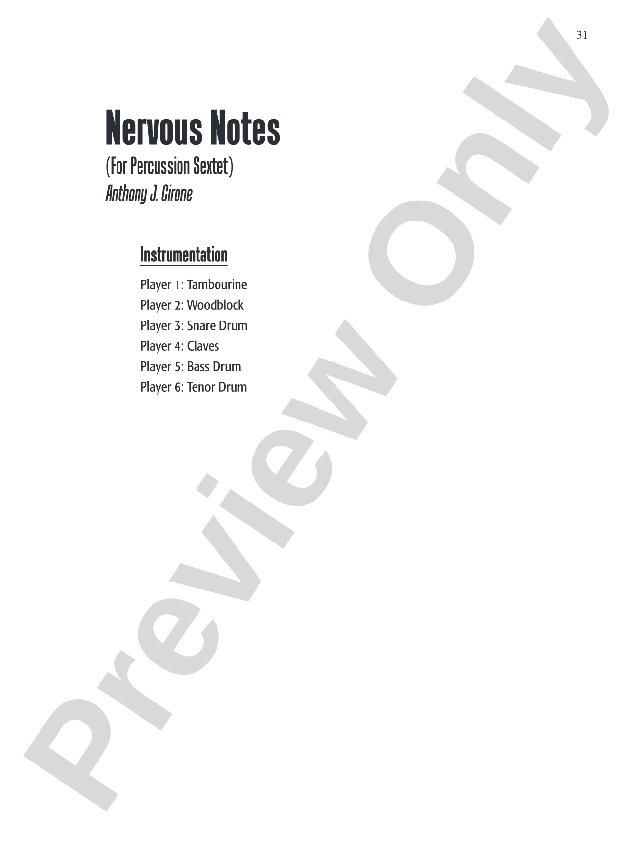 The Anthony J. Cirone Intermediate Percussion Ensemble Collection: Percussion Ensemble Conductor Score & Parts
