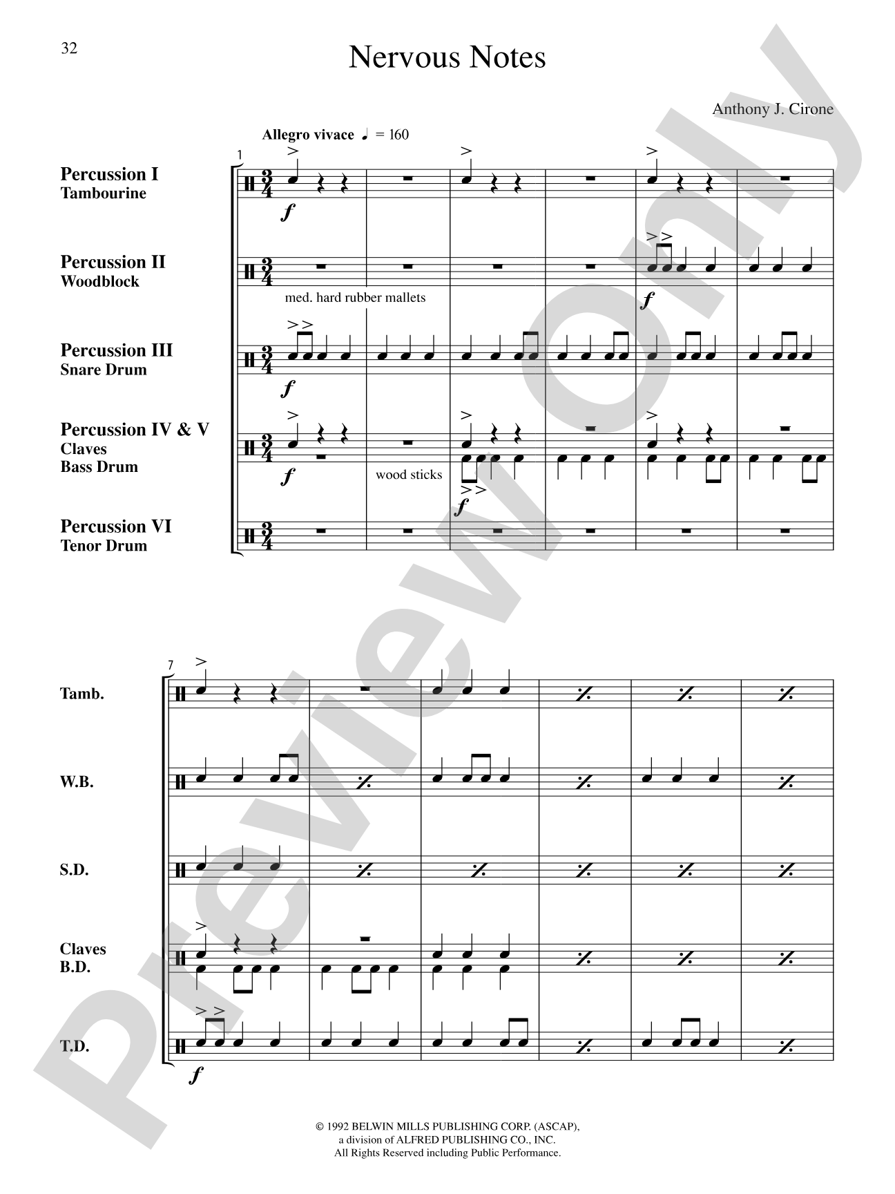 The Anthony J. Cirone Intermediate Percussion Ensemble Collection: Percussion Ensemble Conductor Score & Parts