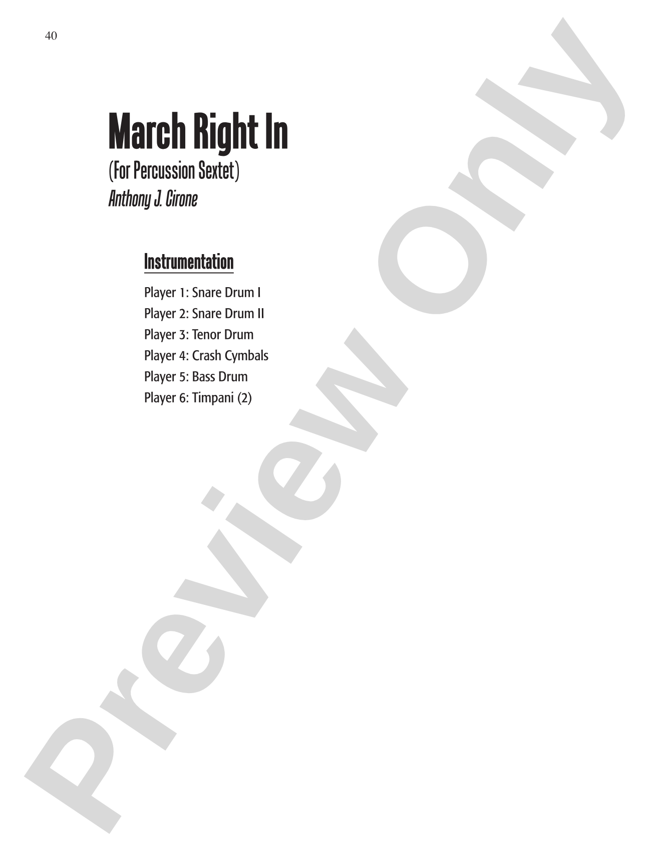 The Anthony J. Cirone Intermediate Percussion Ensemble Collection: Percussion Ensemble Conductor Score & Parts