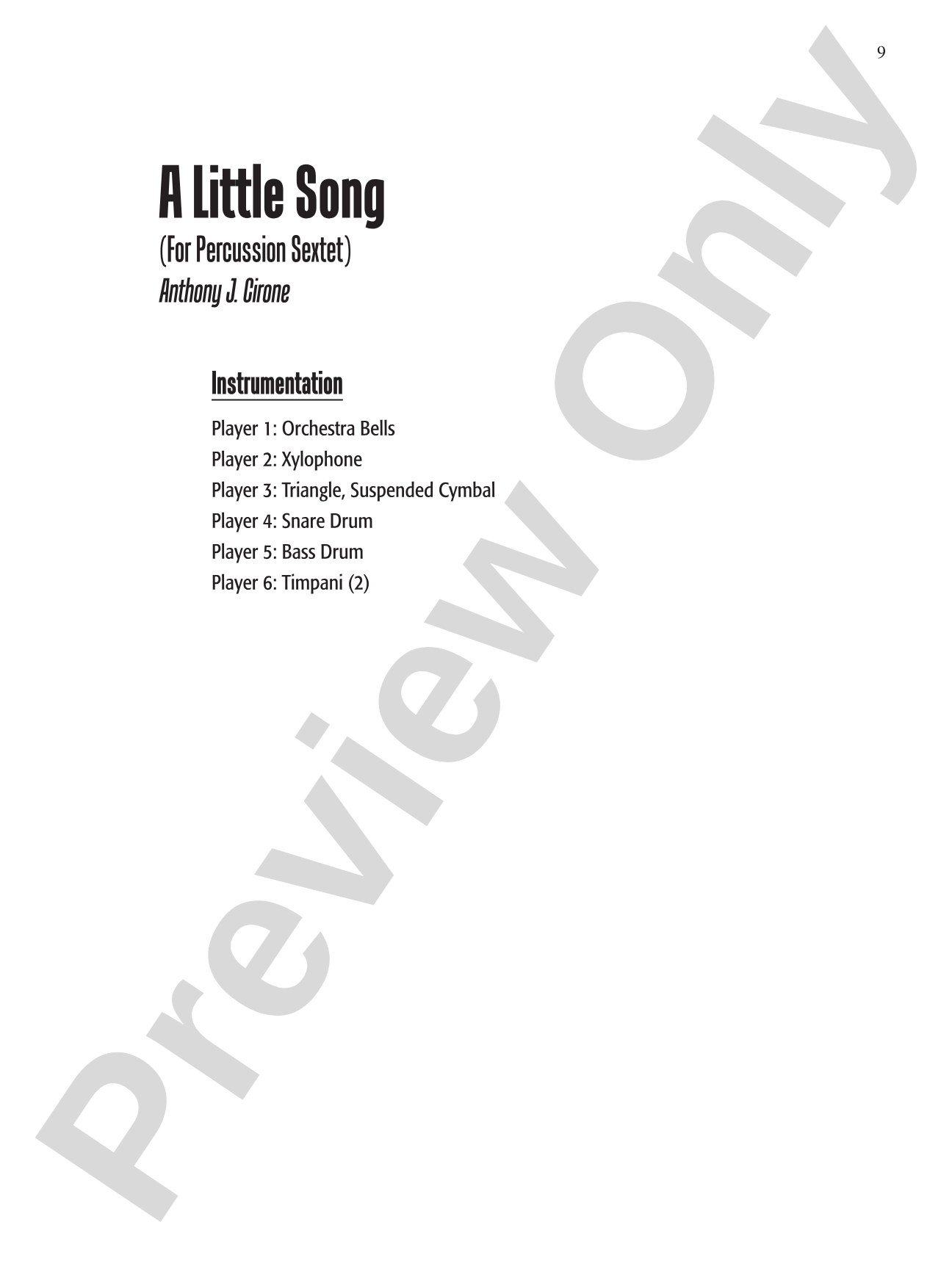 The Anthony J. Cirone Intermediate Percussion Ensemble Collection: Percussion Ensemble Conductor Score & Parts