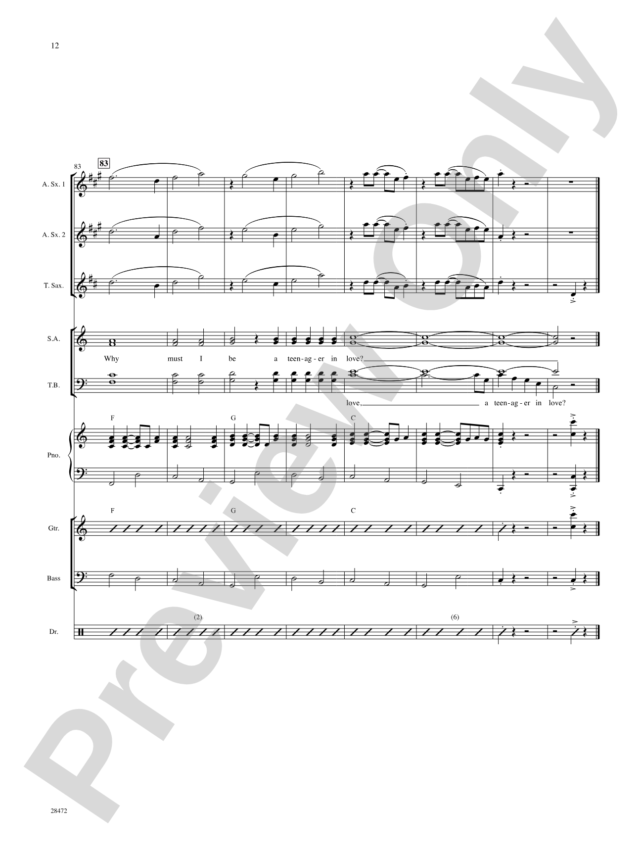 A Teenager in Love: Choral SoundPax