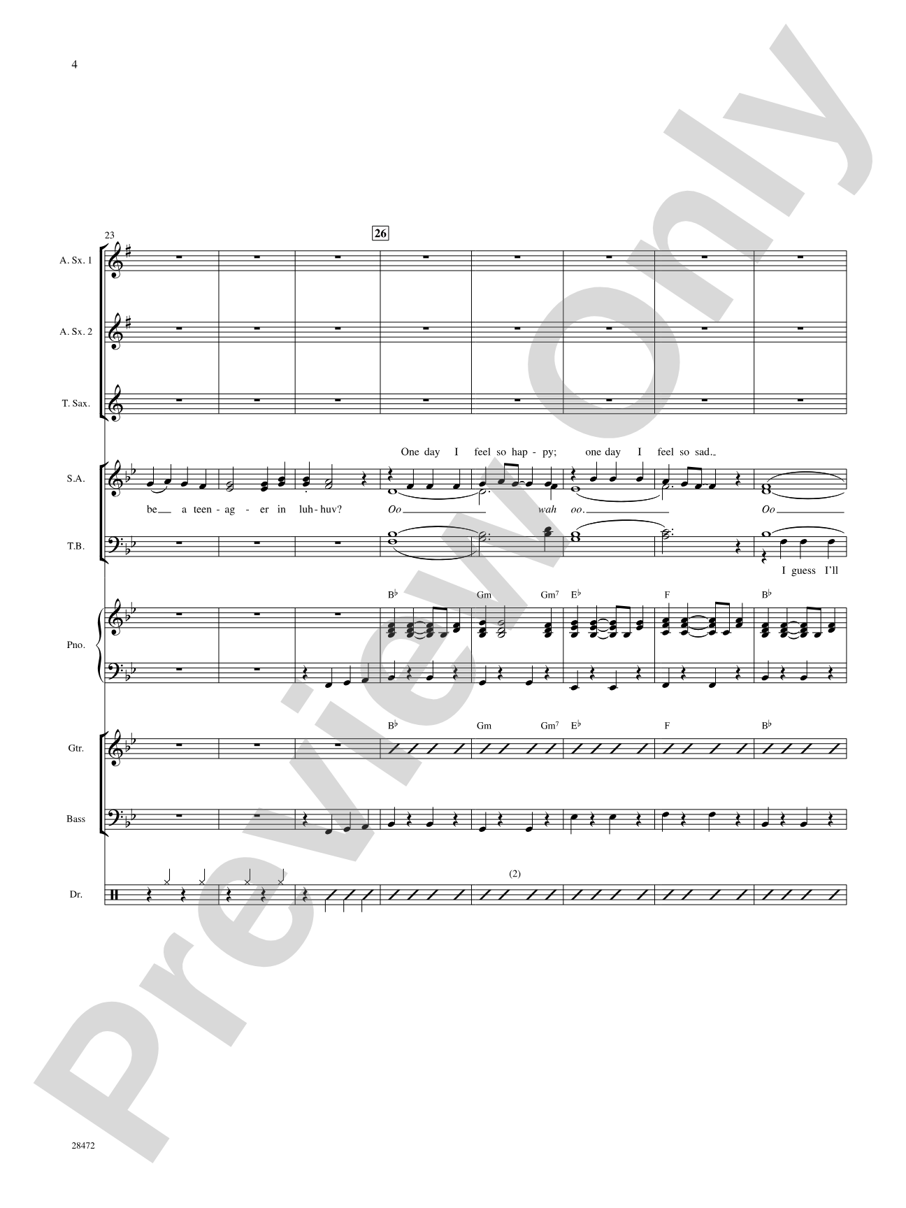 A Teenager in Love: Choral SoundPax