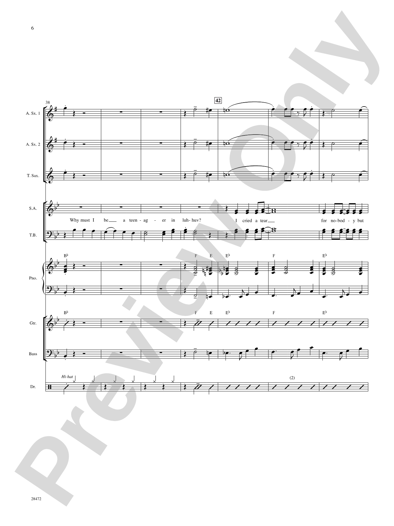 A Teenager in Love: Choral SoundPax