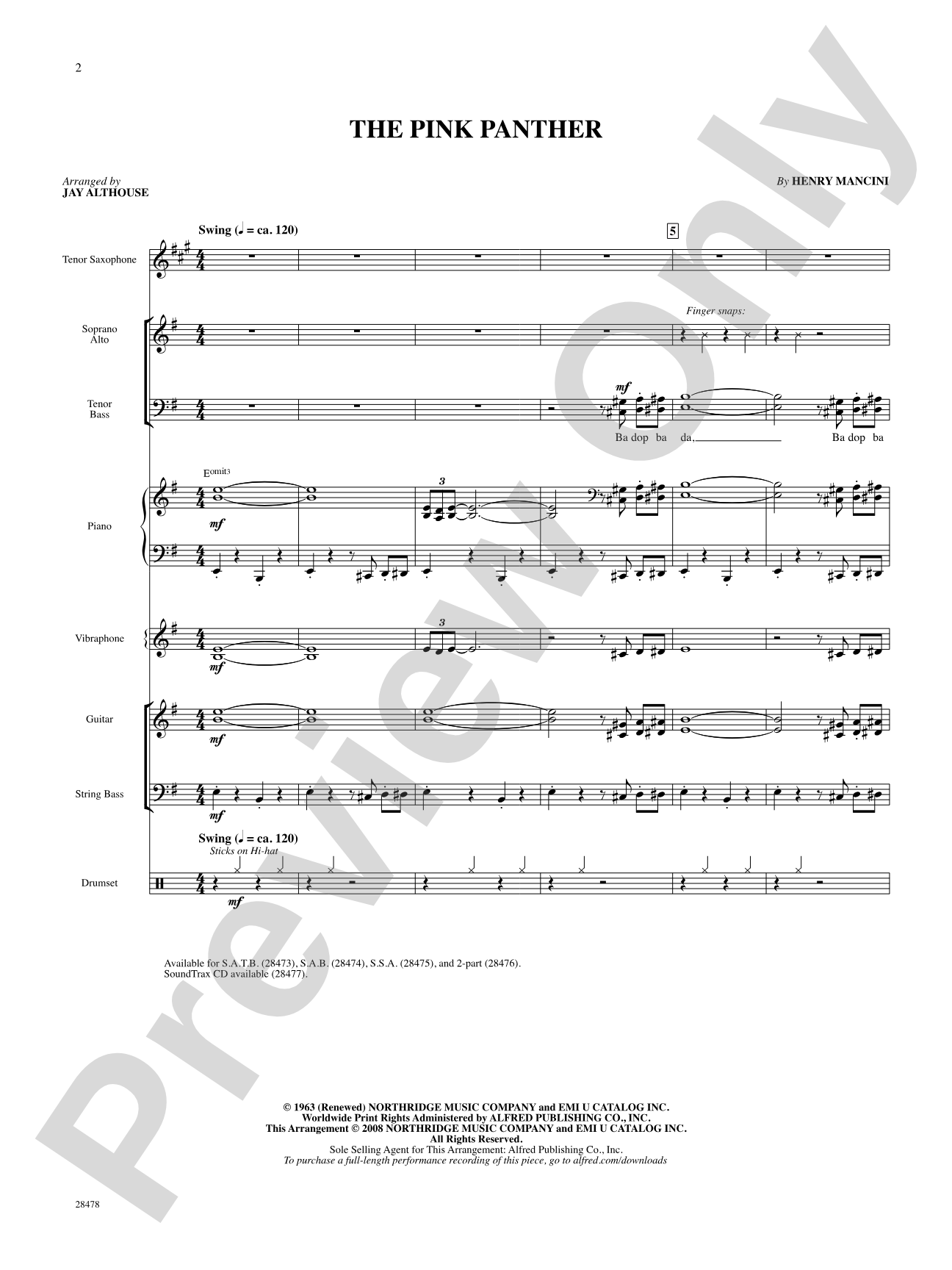The Pink Panther: Choral SoundPax