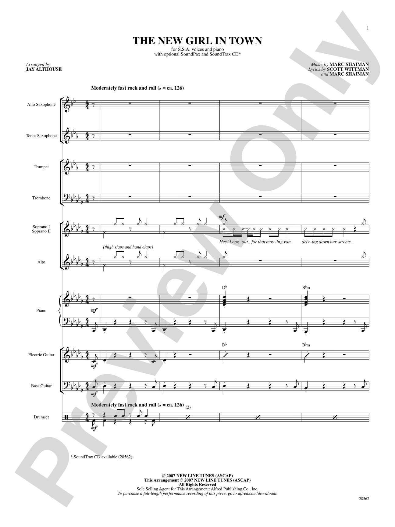 The New Girl in Town (from the movie Hairspray): Choral SoundPax