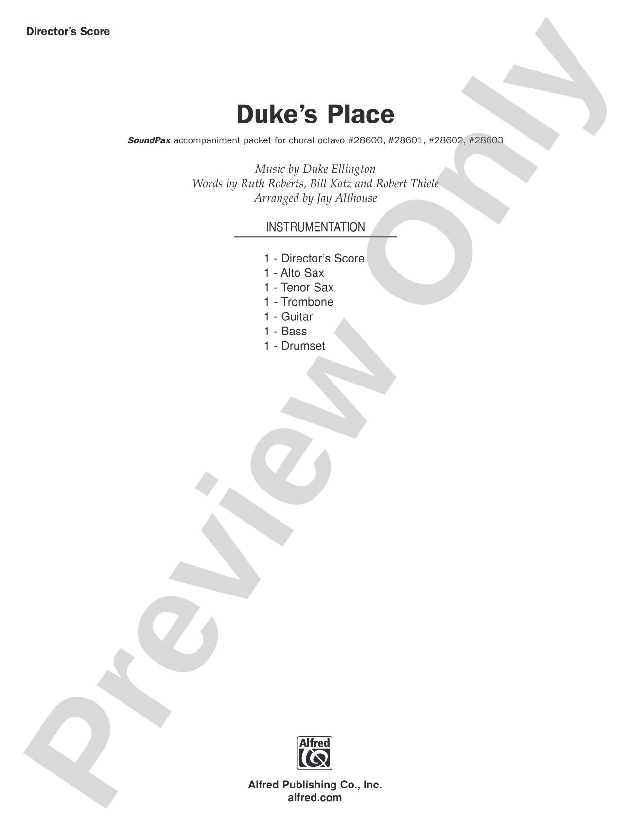 Duke's Place: Choral SoundPax