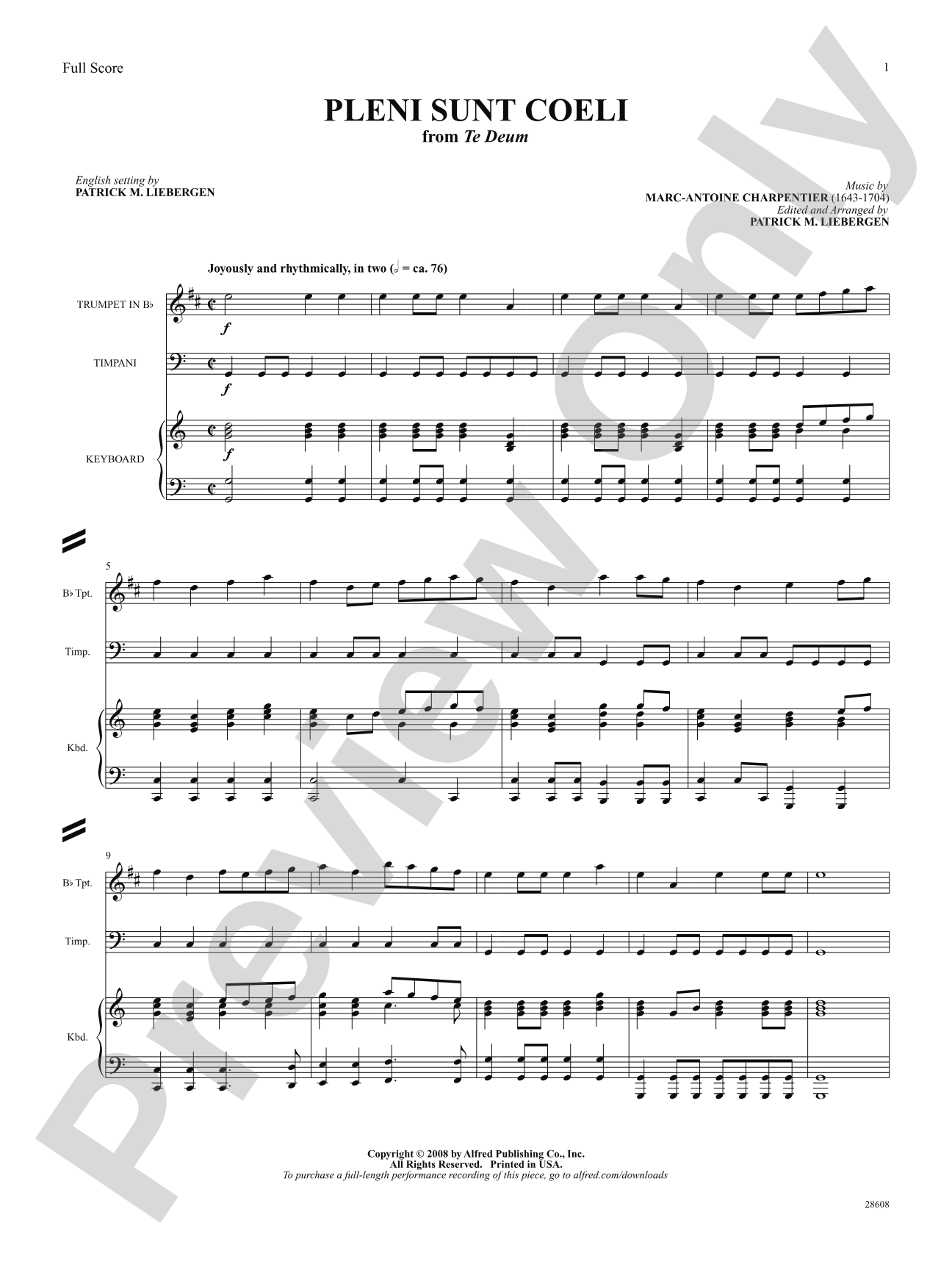 Pleni Sunt Coeli (from Te Deum): Choral SoundPax