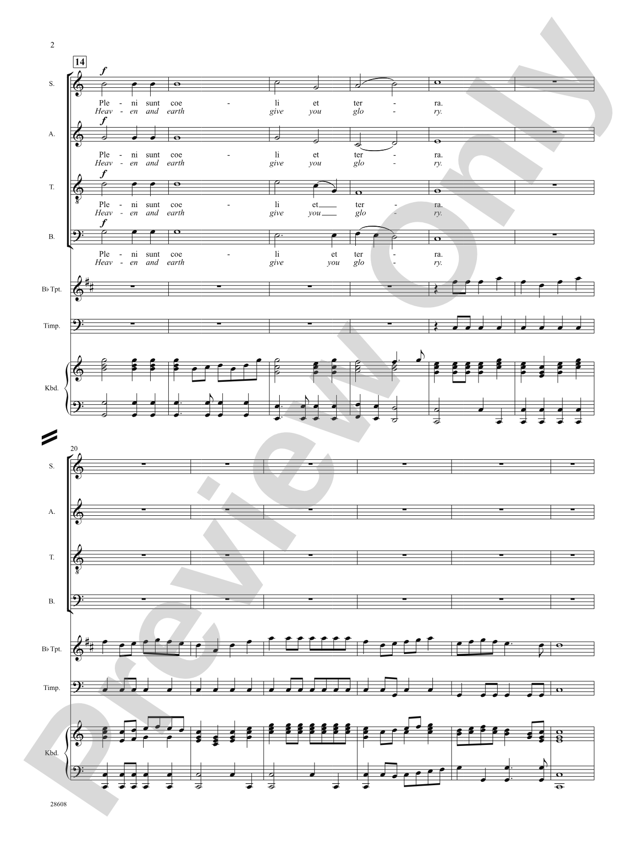 Pleni Sunt Coeli (from Te Deum): Choral SoundPax
