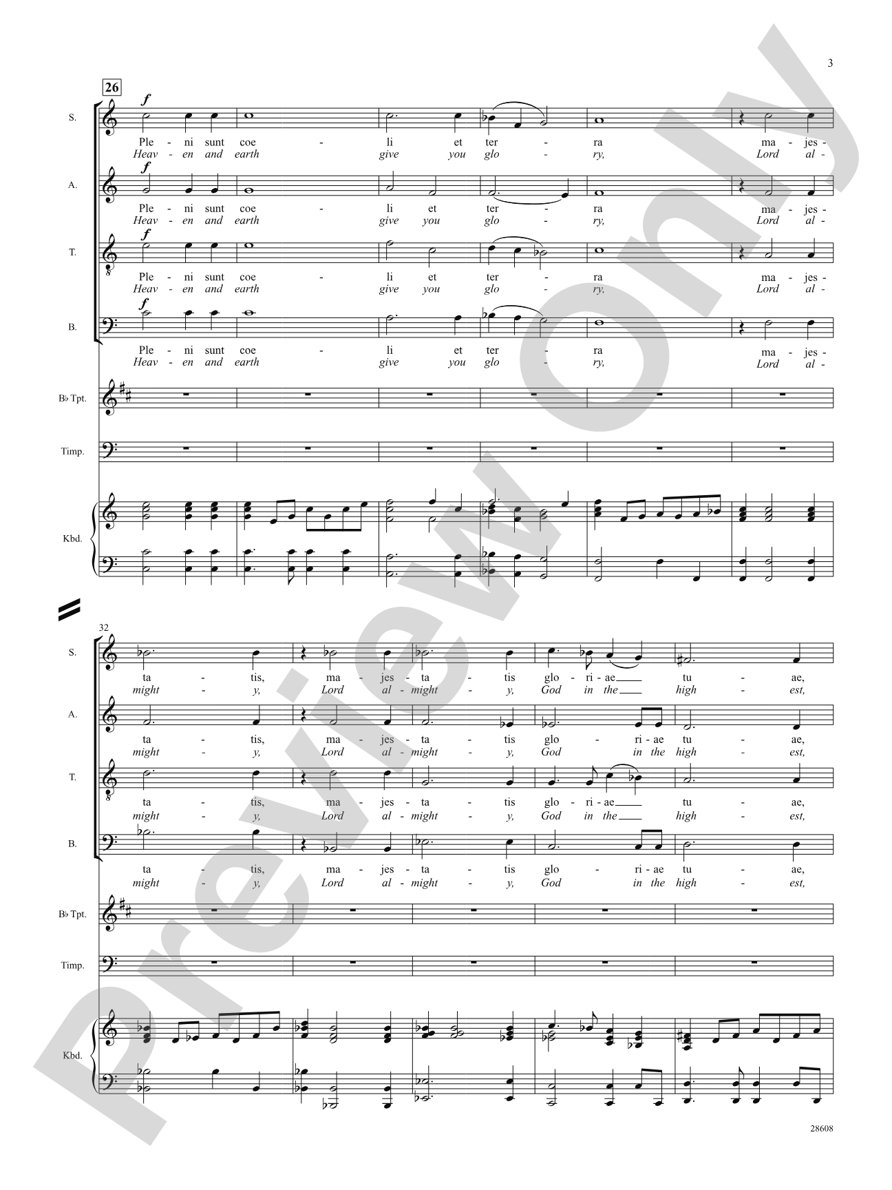 Pleni Sunt Coeli (from Te Deum): Choral SoundPax