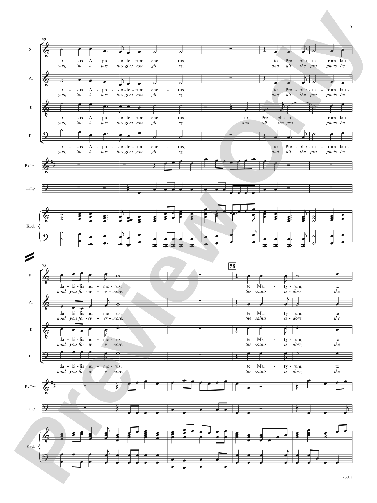 Pleni Sunt Coeli (from Te Deum): Choral SoundPax