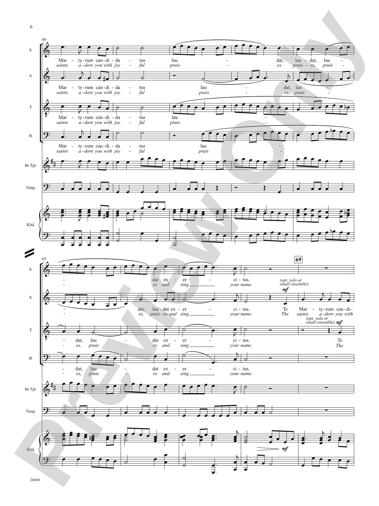 Pleni Sunt Coeli (from Te Deum): Choral SoundPax