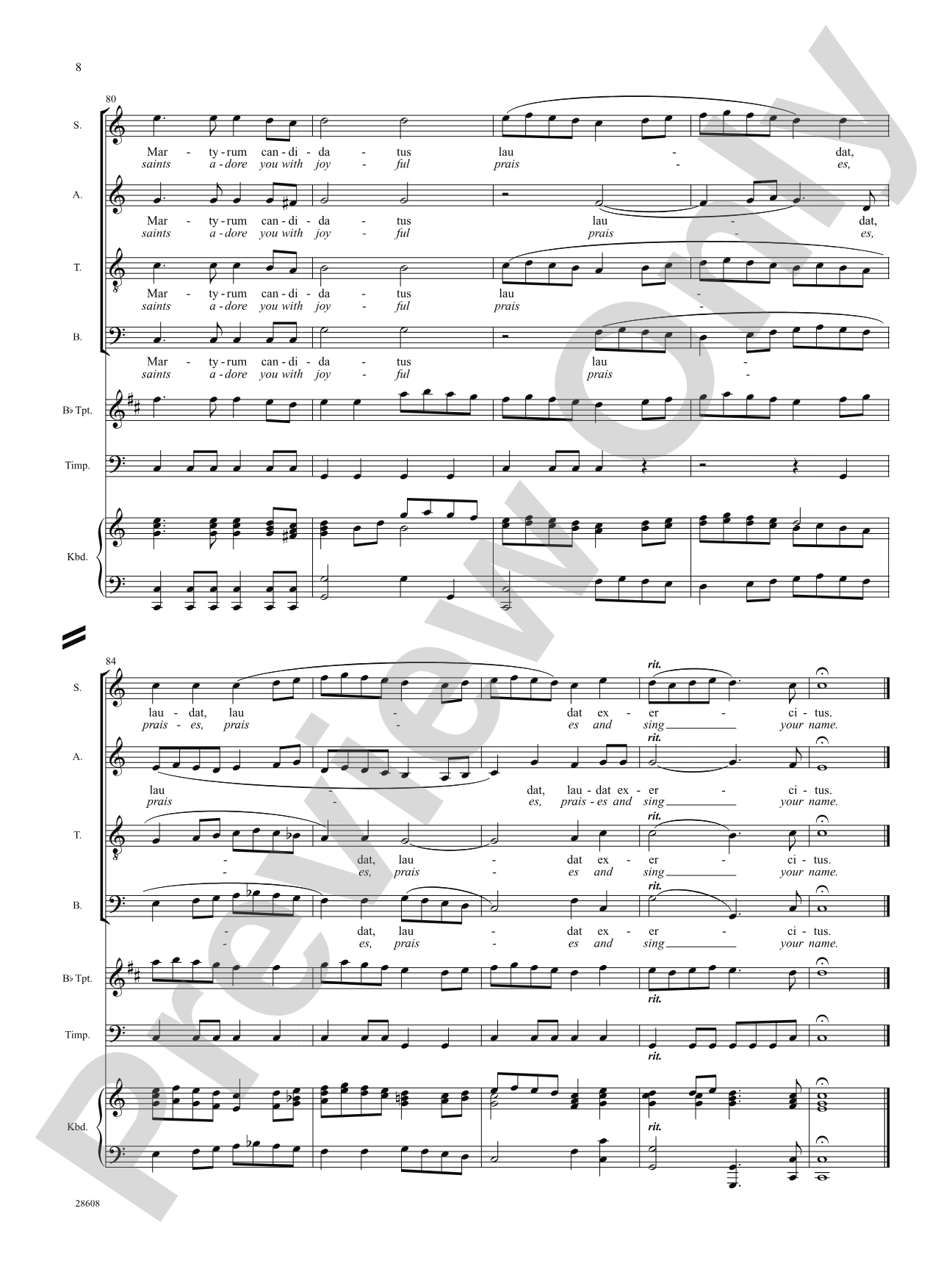 Pleni Sunt Coeli (from Te Deum): Choral SoundPax