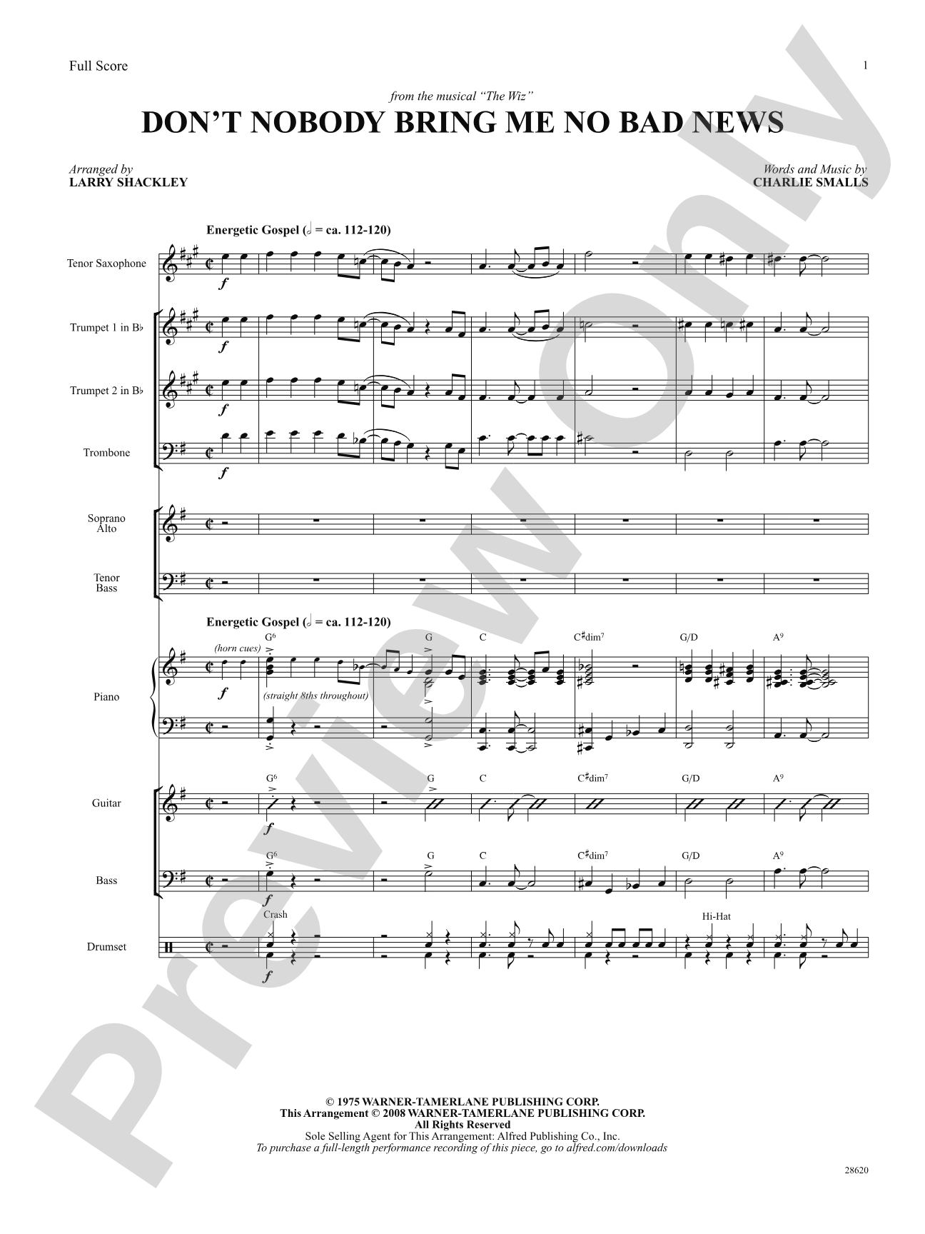 Don't Nobody Bring Me No Bad News (from the musical The Wiz): Choral SoundPax