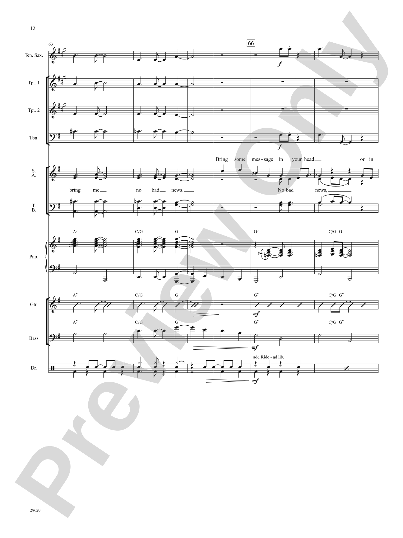 Don't Nobody Bring Me No Bad News (from the musical The Wiz): Choral SoundPax