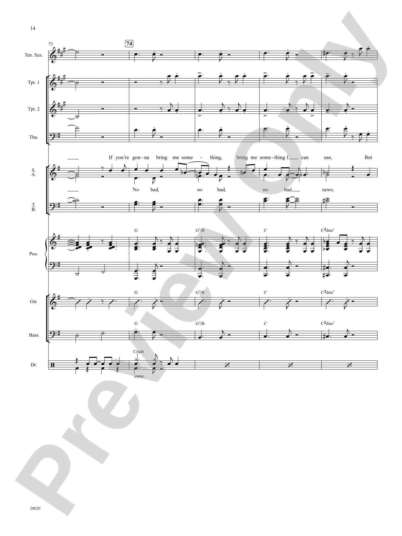 Don't Nobody Bring Me No Bad News (from the musical The Wiz): Choral SoundPax