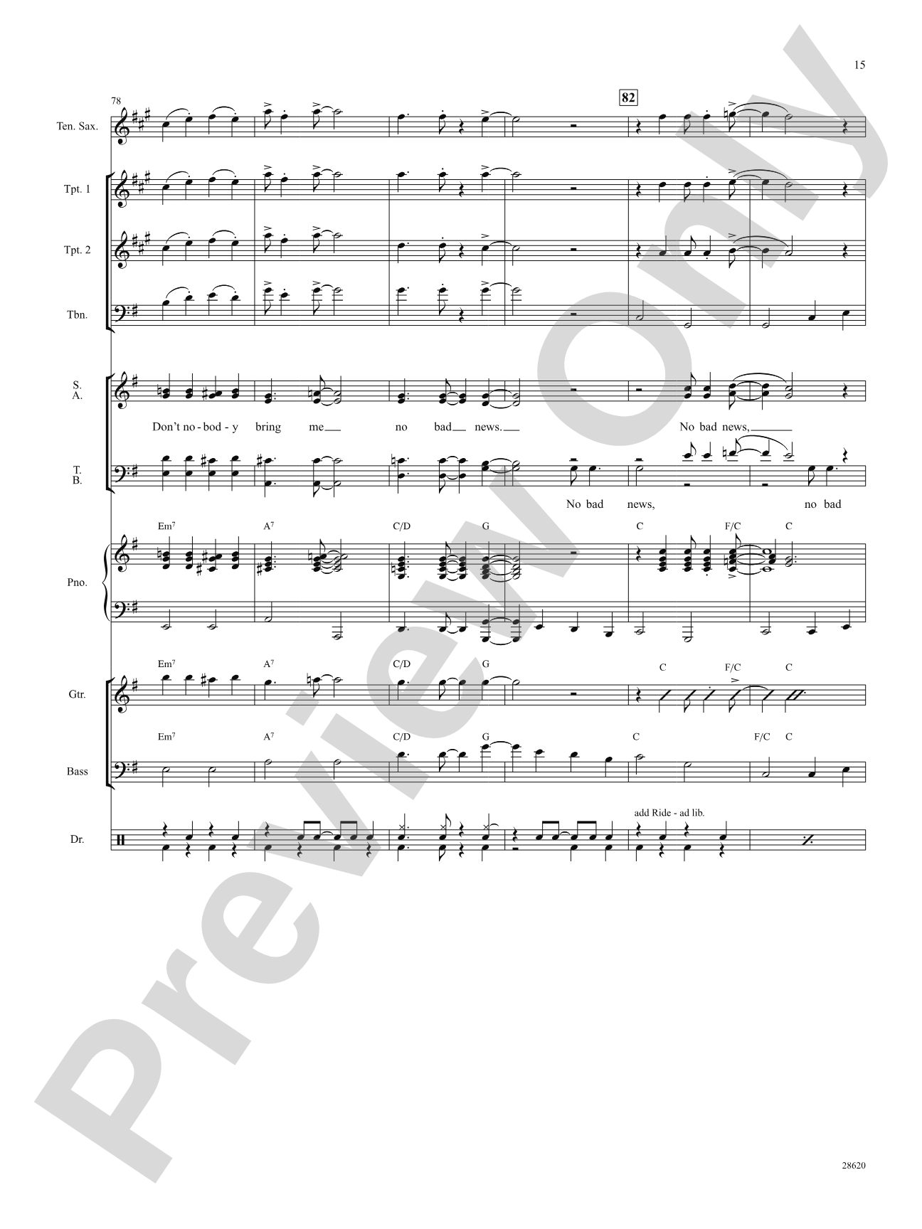 Don't Nobody Bring Me No Bad News (from the musical The Wiz): Choral SoundPax