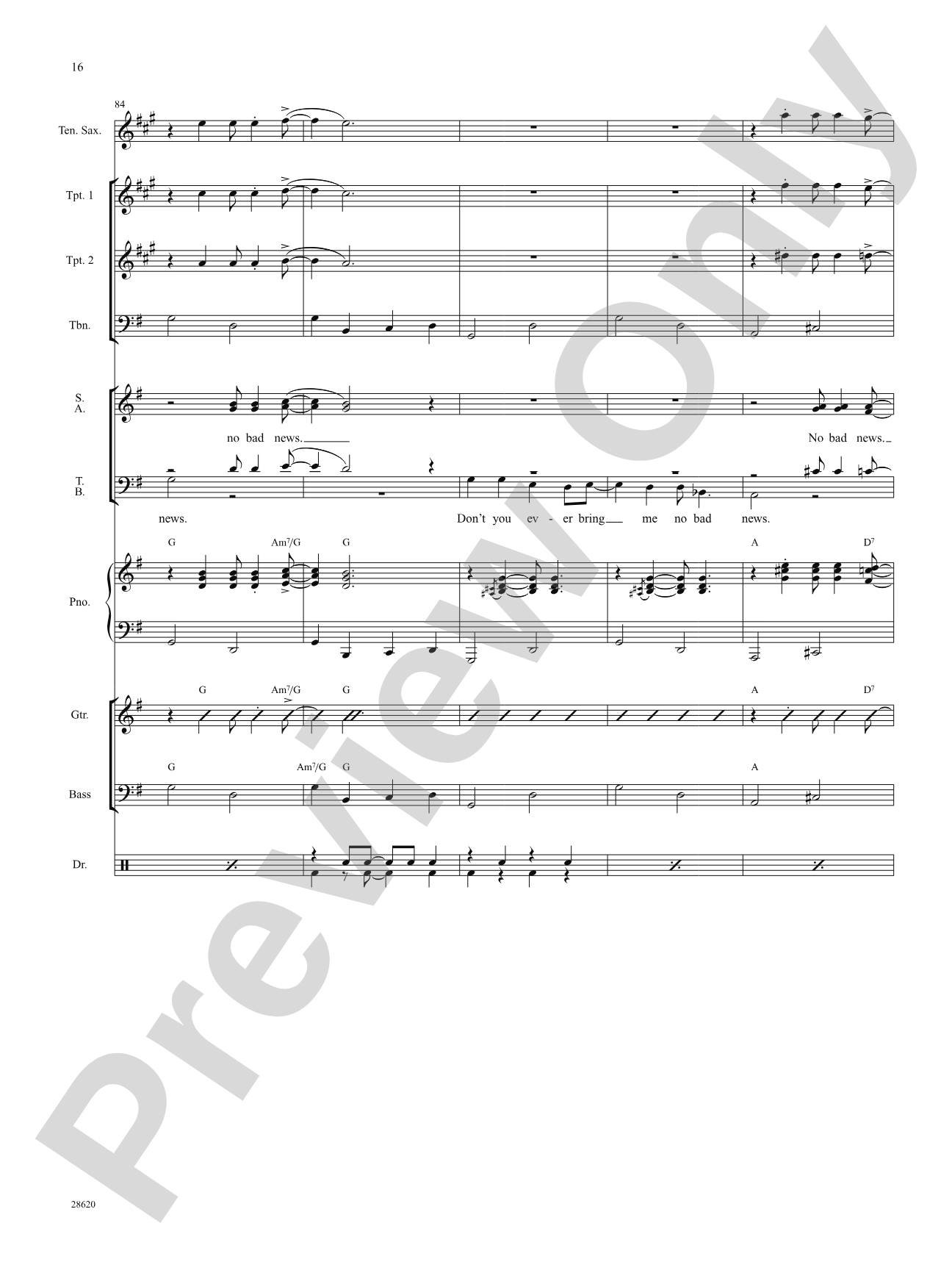 Don't Nobody Bring Me No Bad News (from the musical The Wiz): Choral SoundPax