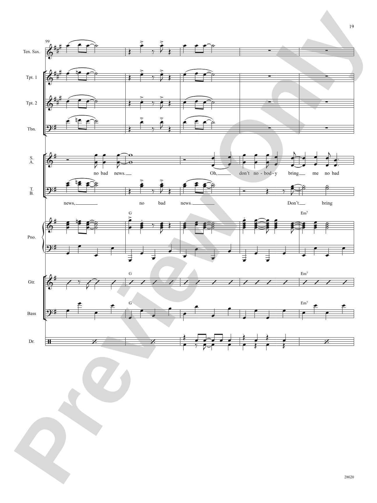 Don't Nobody Bring Me No Bad News (from the musical The Wiz): Choral SoundPax