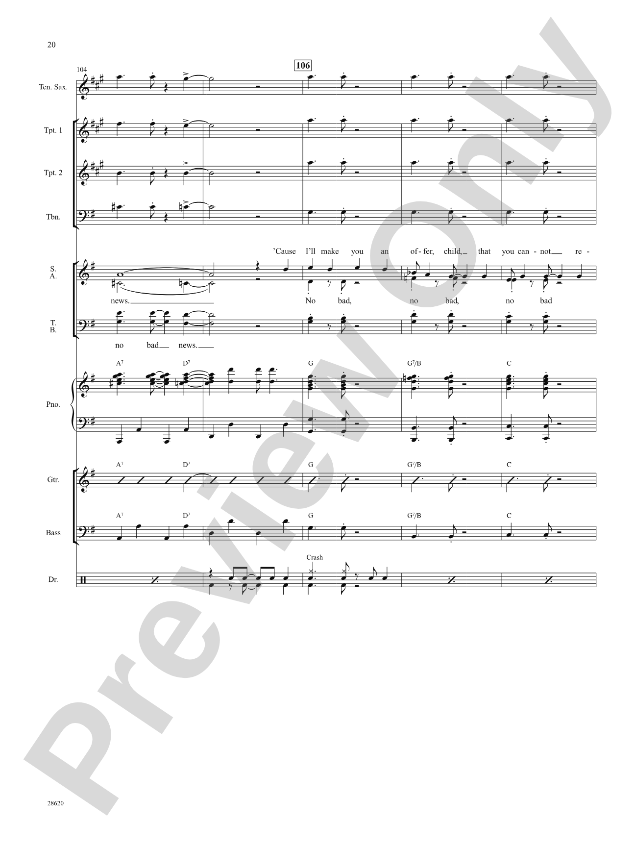 Don't Nobody Bring Me No Bad News (from the musical The Wiz): Choral SoundPax