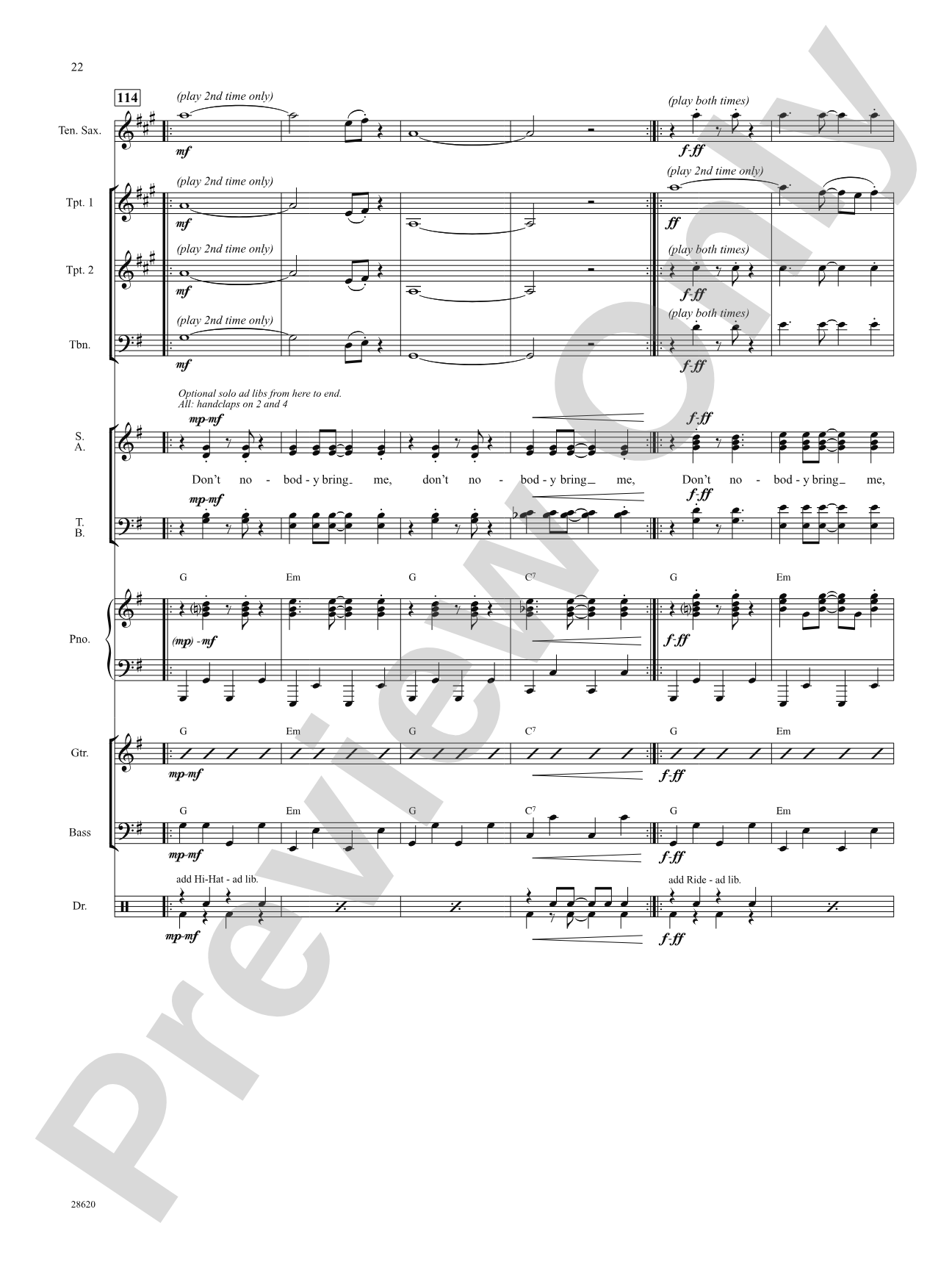 Don't Nobody Bring Me No Bad News (from the musical The Wiz): Choral SoundPax