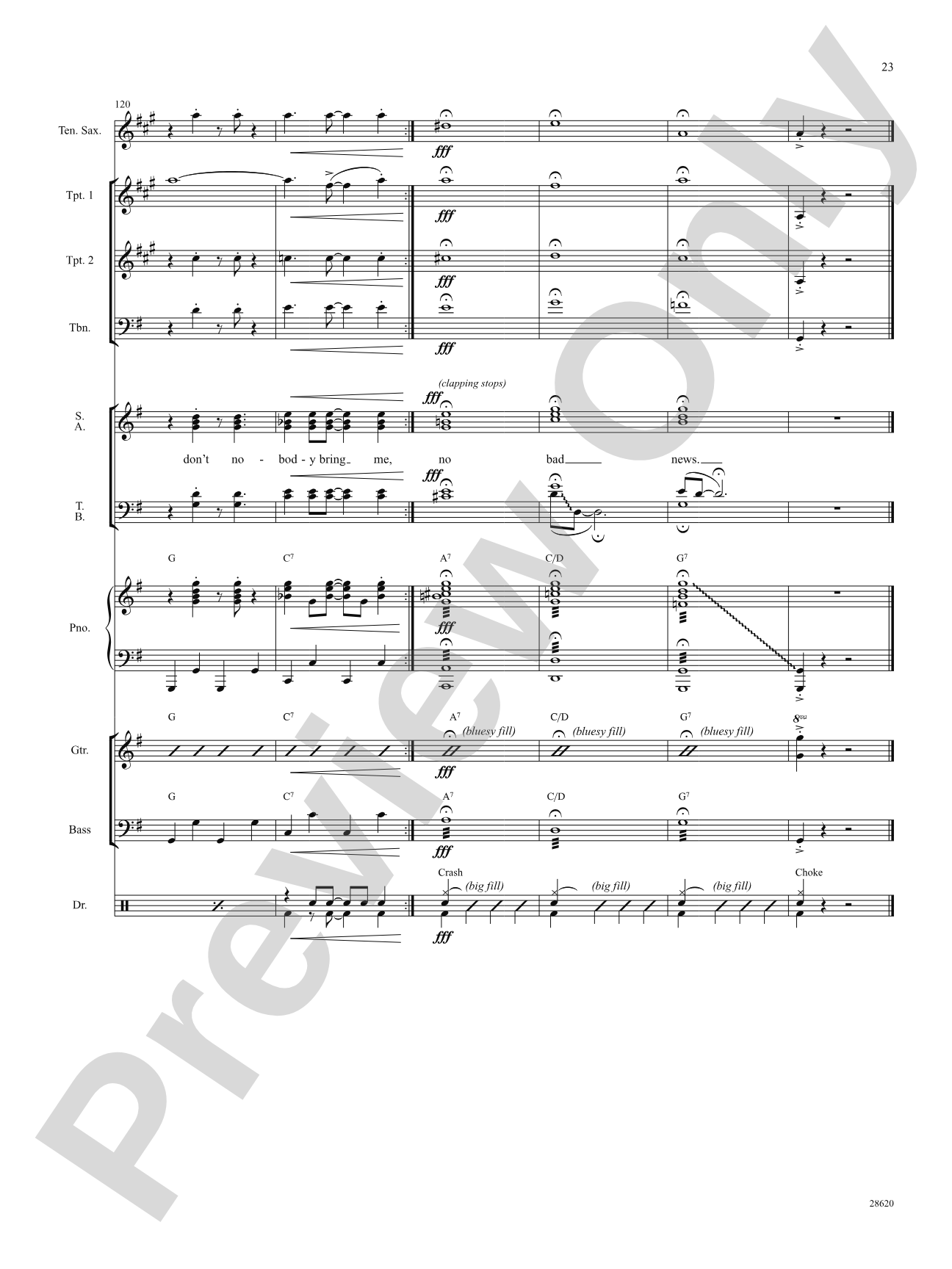 Don't Nobody Bring Me No Bad News (from the musical The Wiz): Choral SoundPax