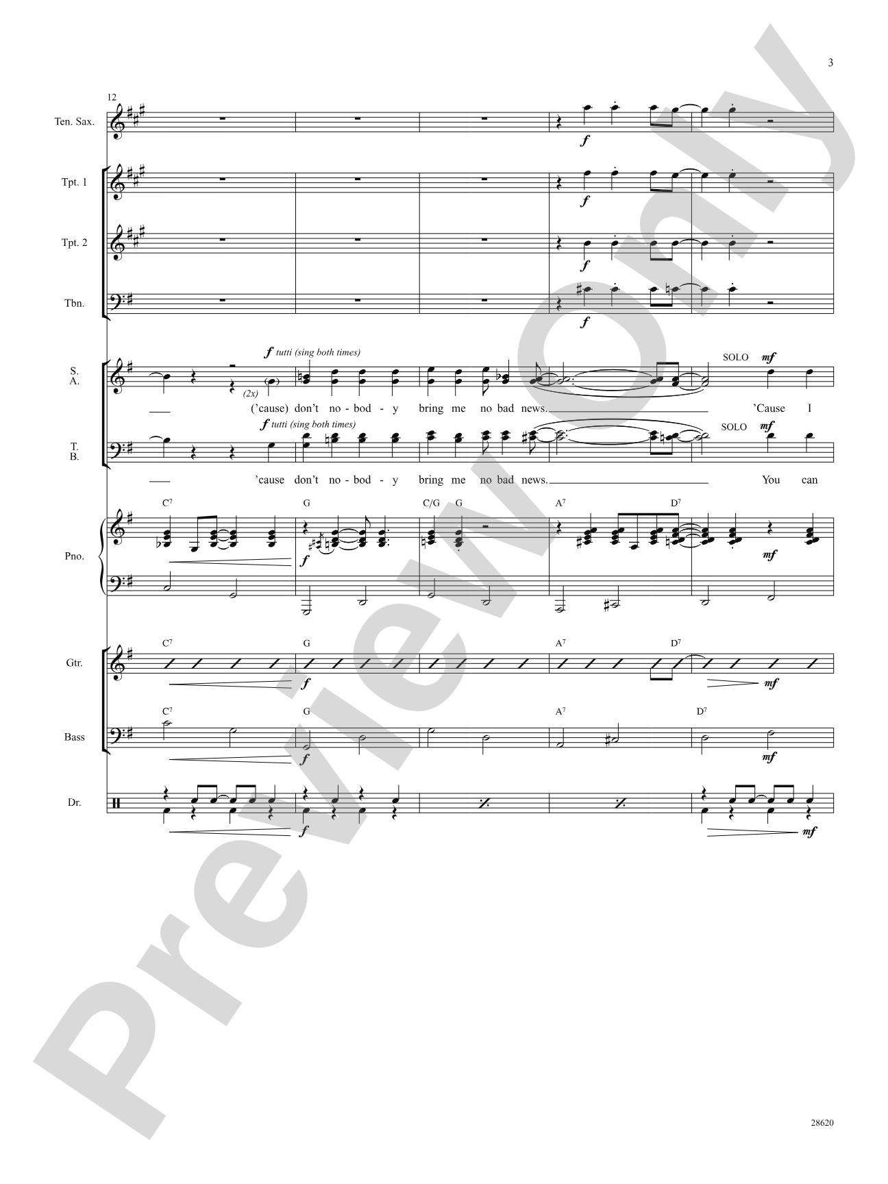 Don't Nobody Bring Me No Bad News (from the musical The Wiz): Choral SoundPax