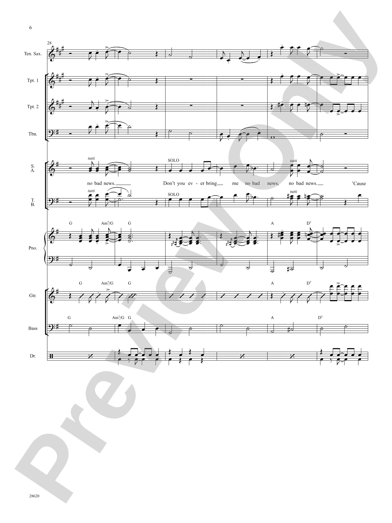 Don't Nobody Bring Me No Bad News (from the musical The Wiz): Choral SoundPax