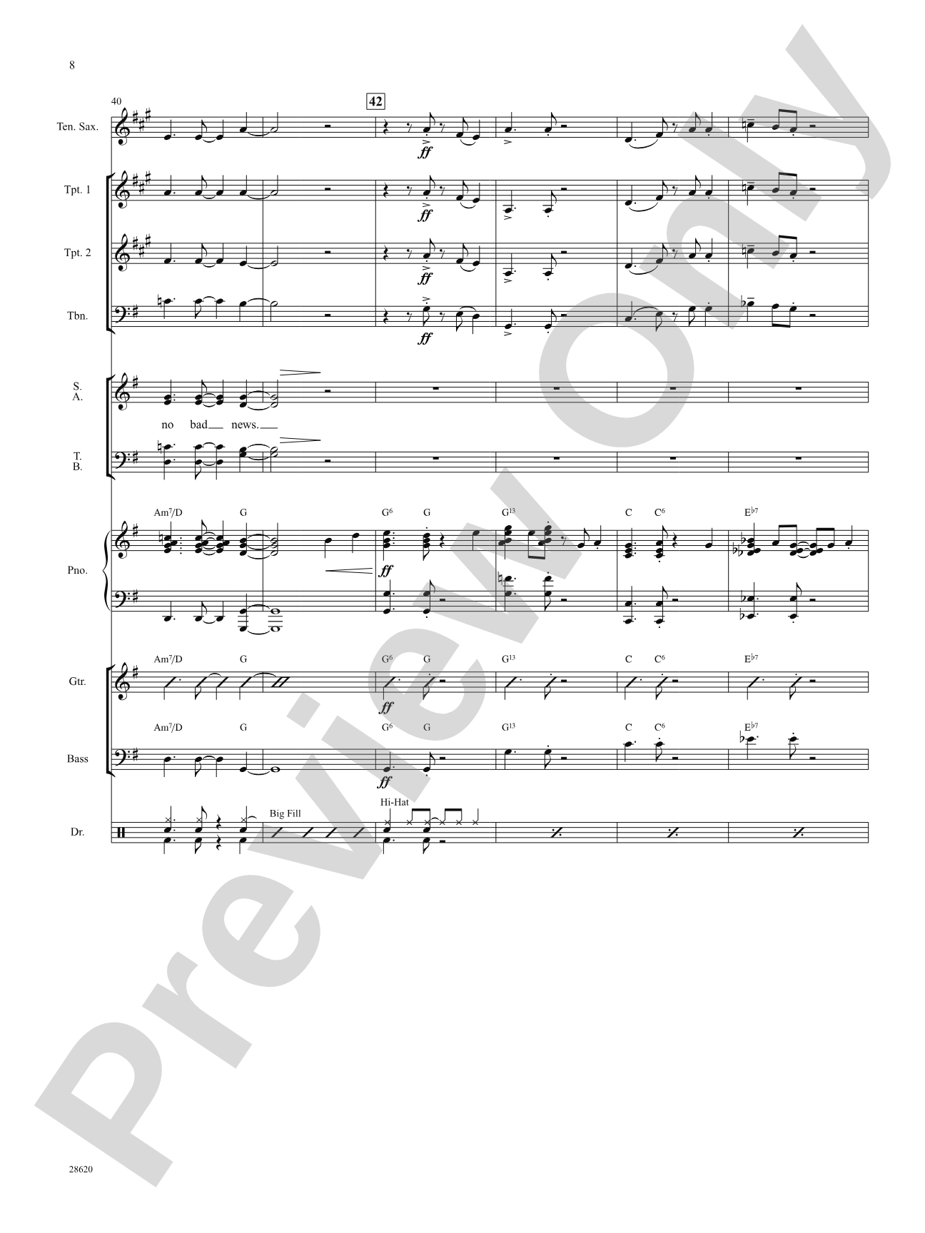 Don't Nobody Bring Me No Bad News (from the musical The Wiz): Choral SoundPax