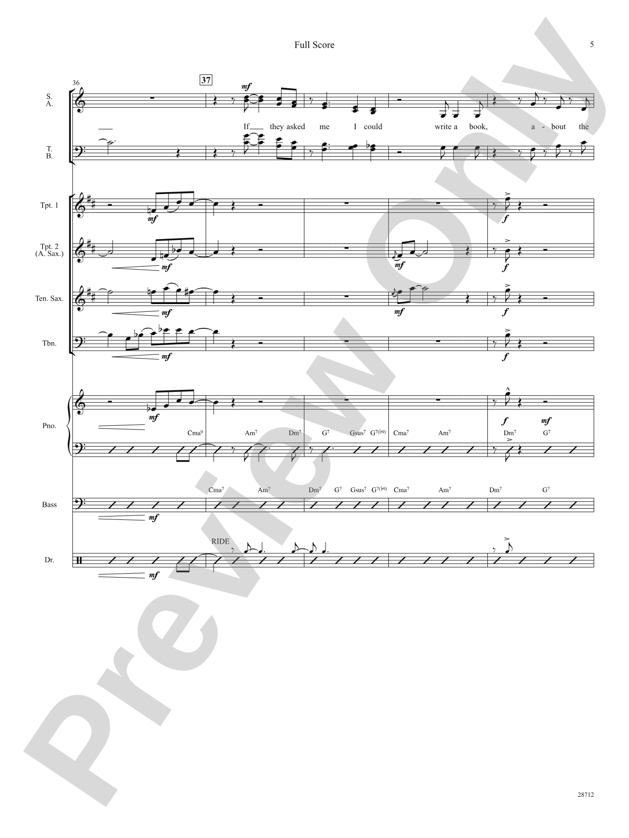 I Could Write a Book: Score: Choral SoundPax