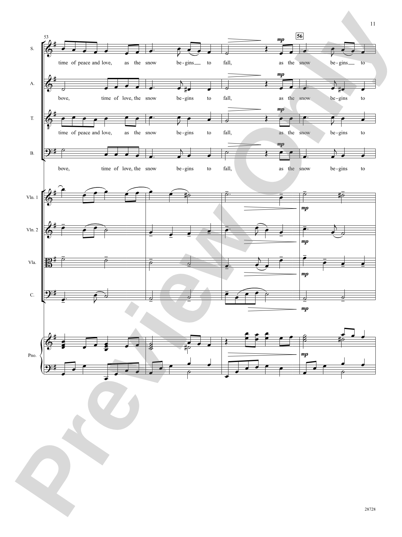 The Snow Begins to Fall: Choral SoundPax