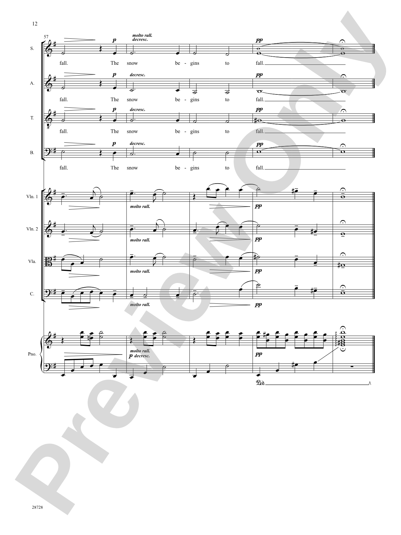 The Snow Begins to Fall: Choral SoundPax