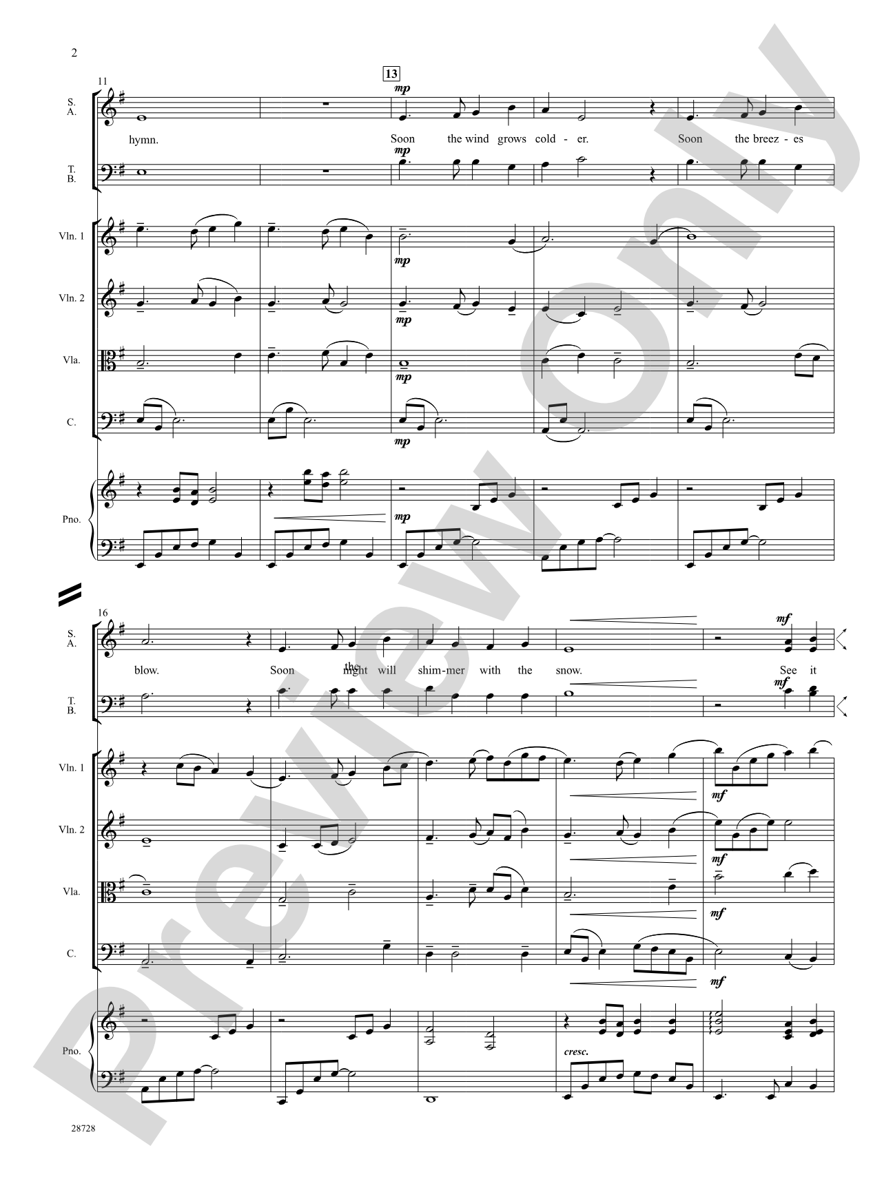 The Snow Begins to Fall: Choral SoundPax