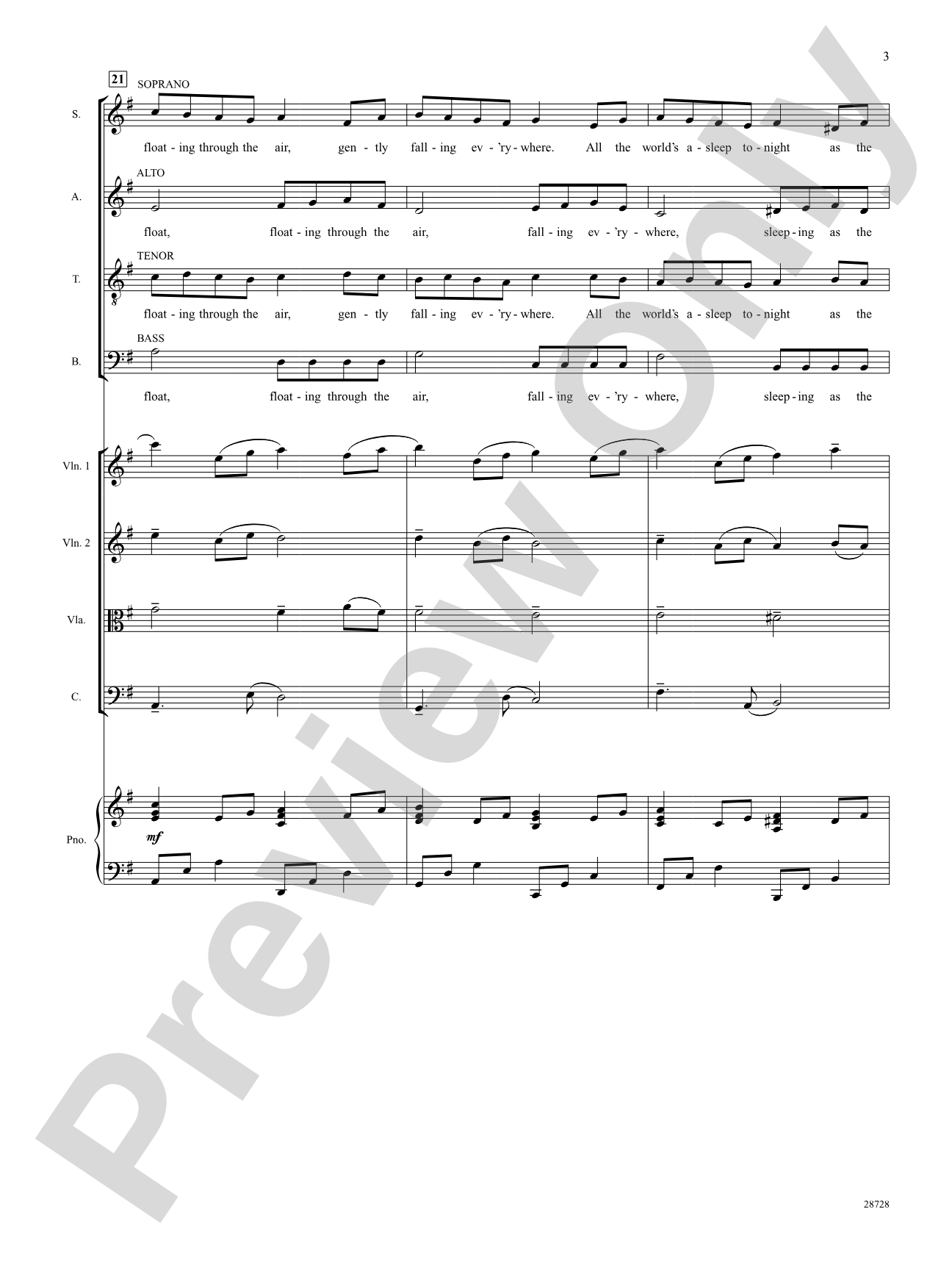 The Snow Begins to Fall: Choral SoundPax