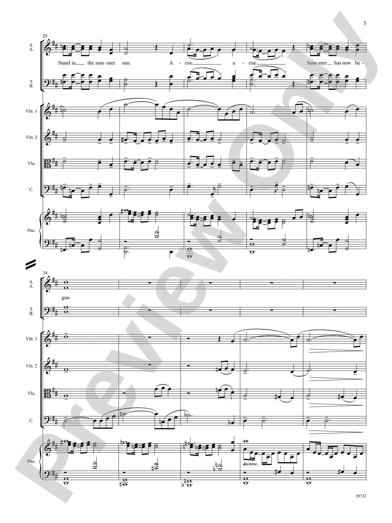 Arise (Summer Has Now Begun): Choral SoundPax
