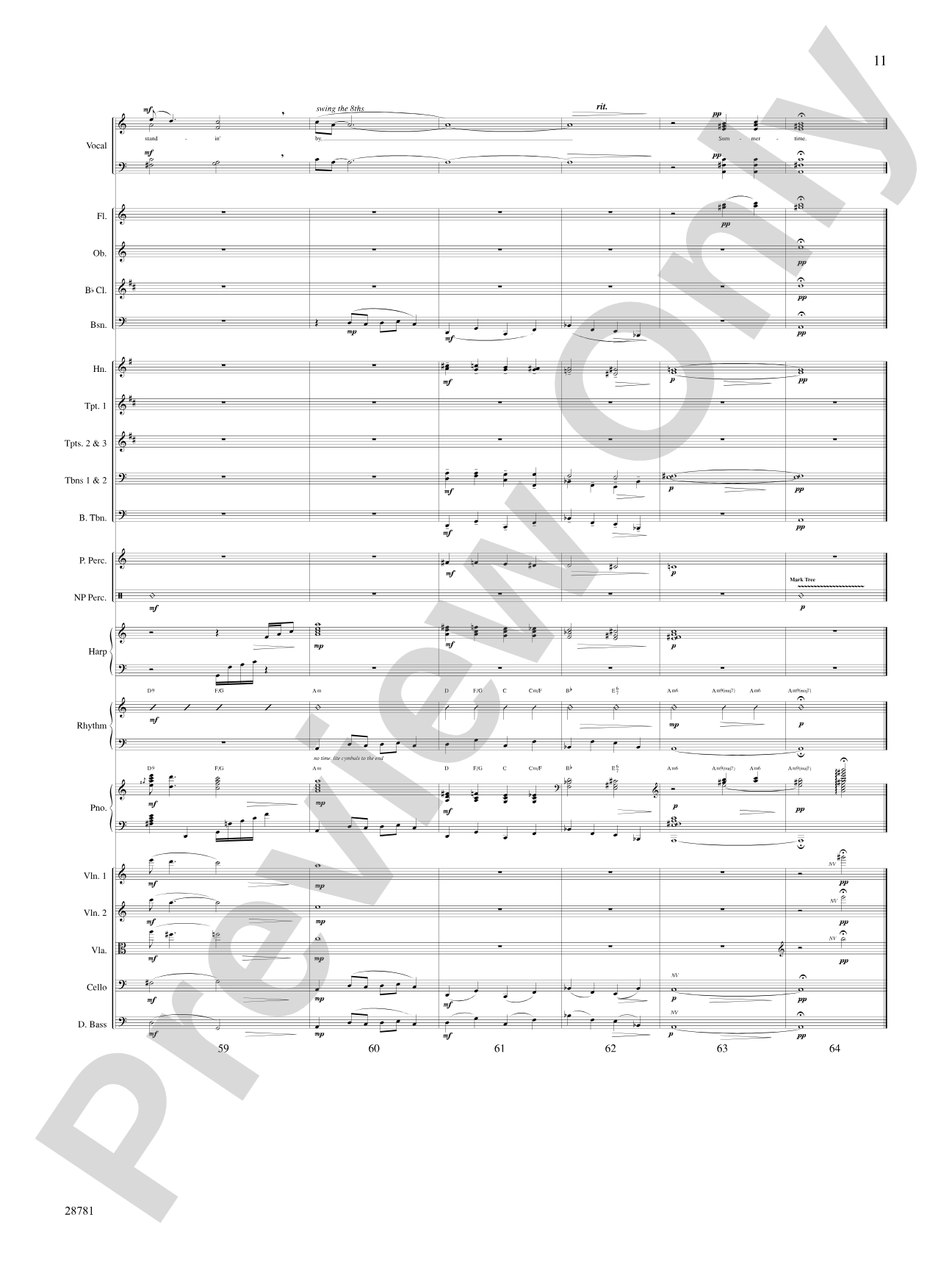 Summertime (from the musical Porgy and Bess): Score: Choral SoundPax